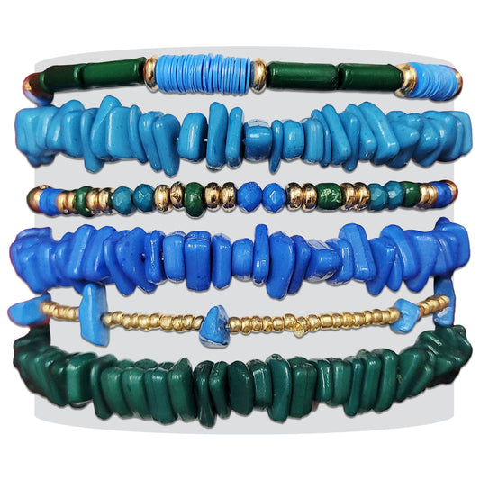 In everyday styling, party wear and gifting, multicolour plastic and elastic bracelet adds depth and neat finishing.