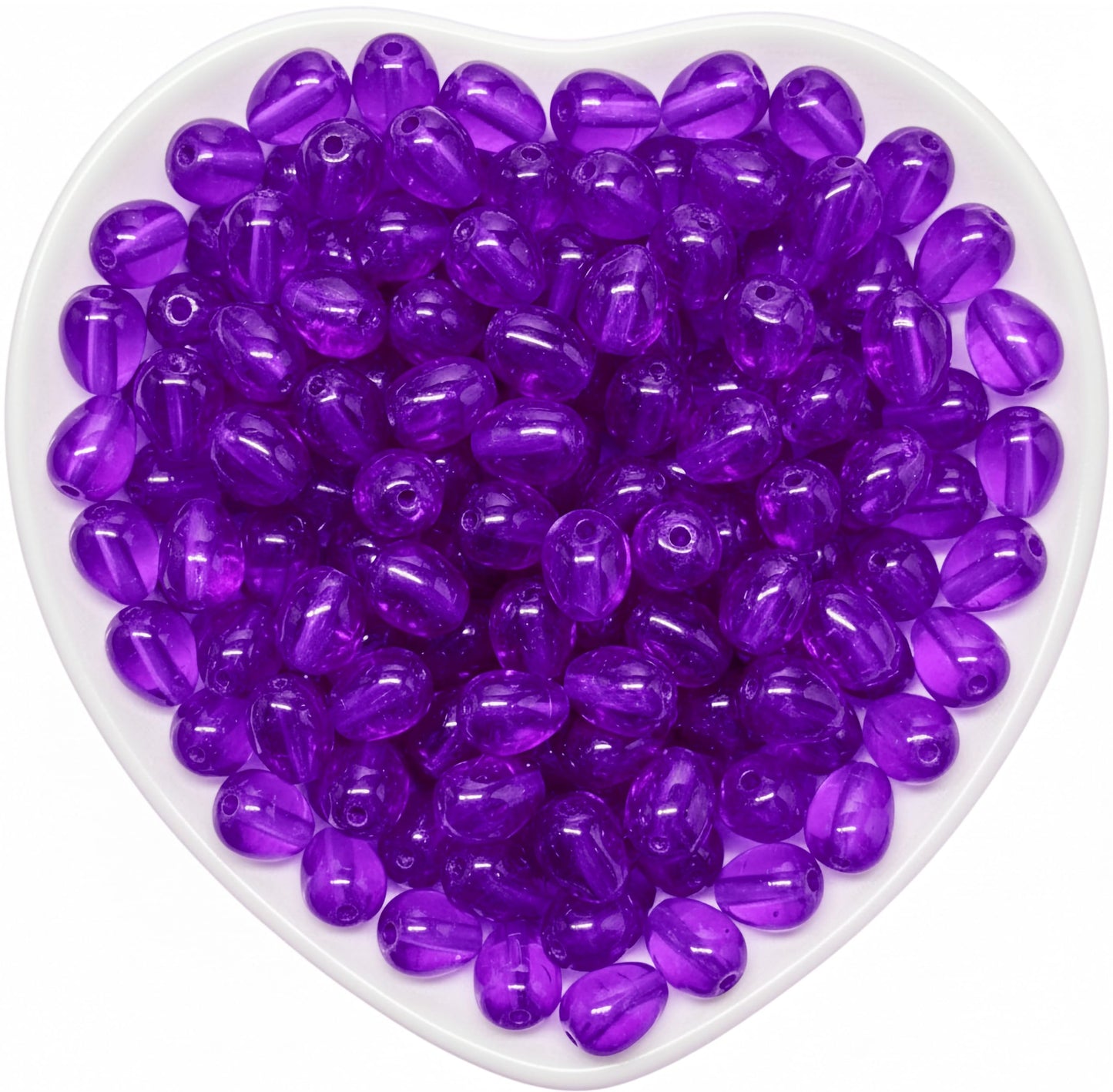 Design playful beadwork pieces with 10x6mm purple glass drops for earrings, bracelets and charms.