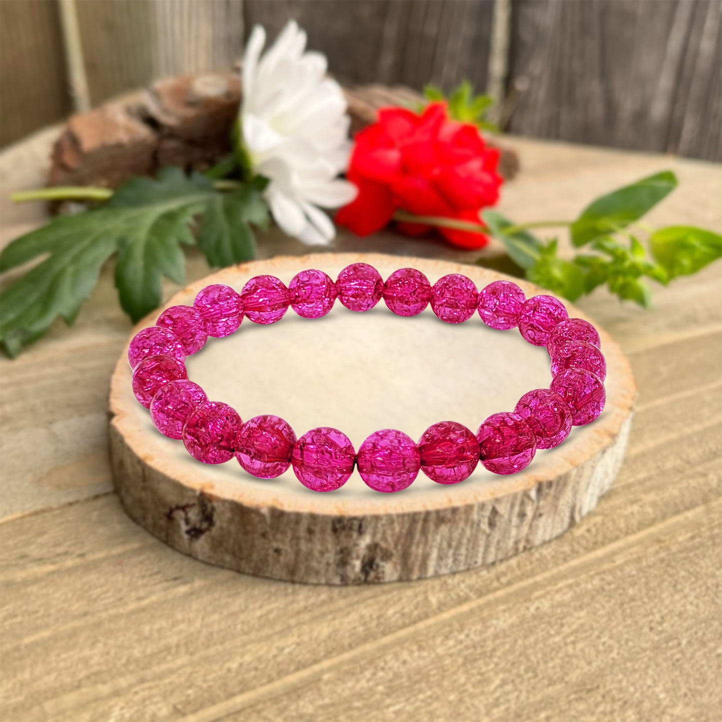 Acrylic Crackle Beads Bracelet