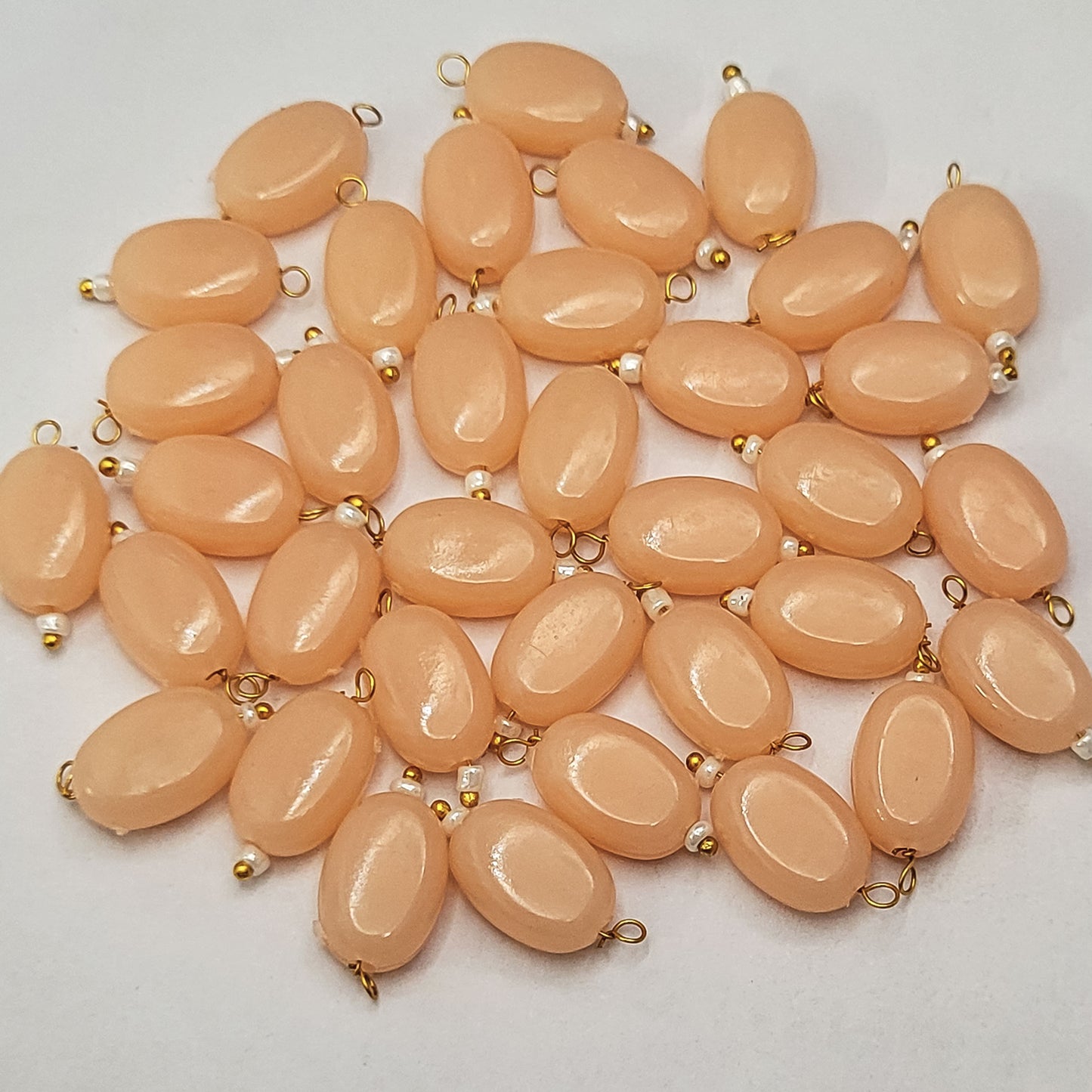 Lariya Chocolate Shape Oval Tablet Hanging Beads - Size 8x11 mm