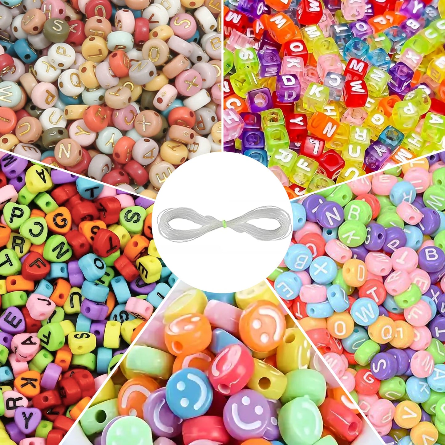 Alphabet Beads Matte Theme | Multicolor DIY Jewelry Making Kit