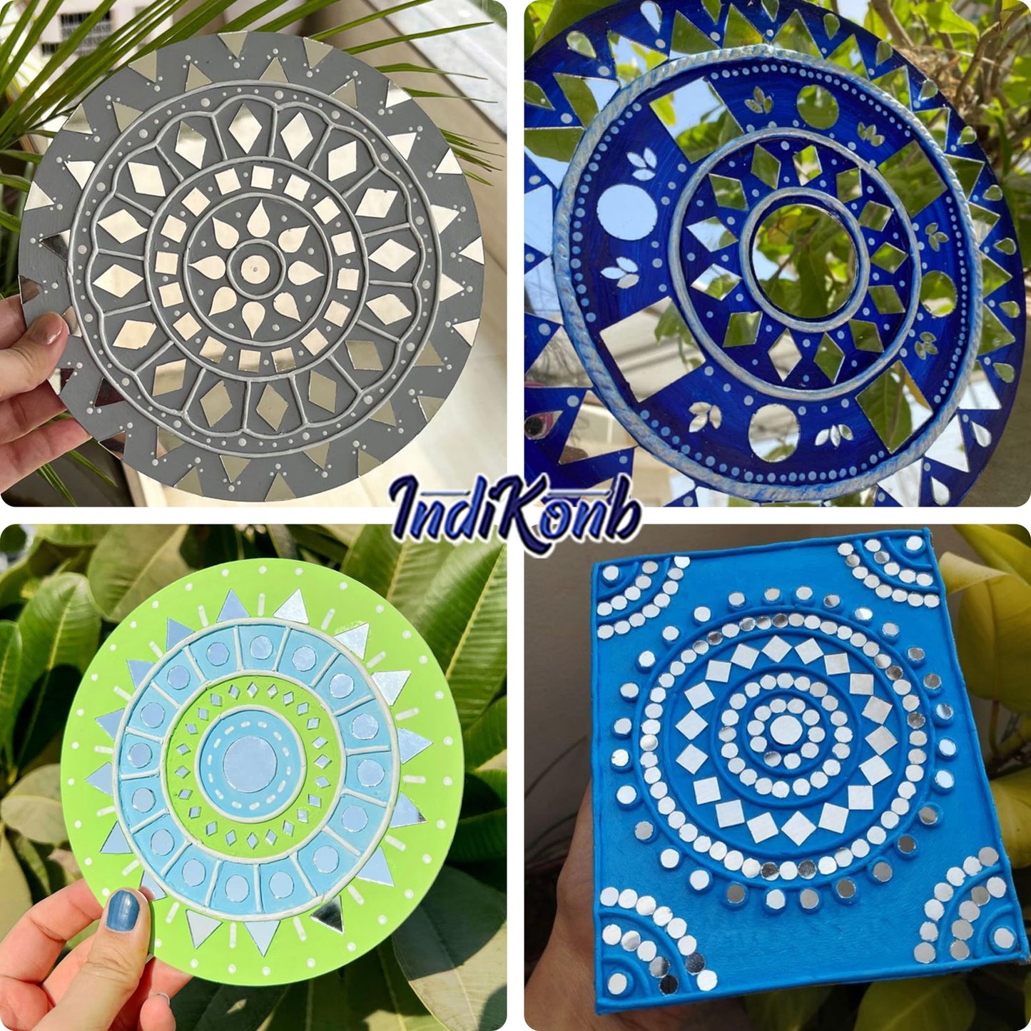 For wall décor, gold and silver glass and mirror Lippan art glass pieces add a balanced decorative detail.