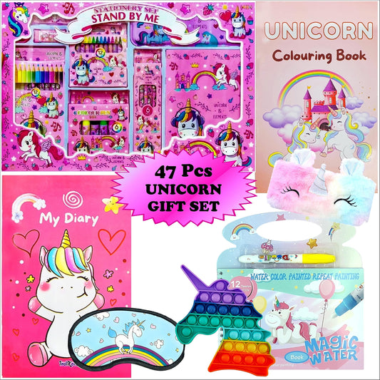 47 pc unicorn fidget toy set offers a clean decorative look for kids play, stress relief and sensory activity.