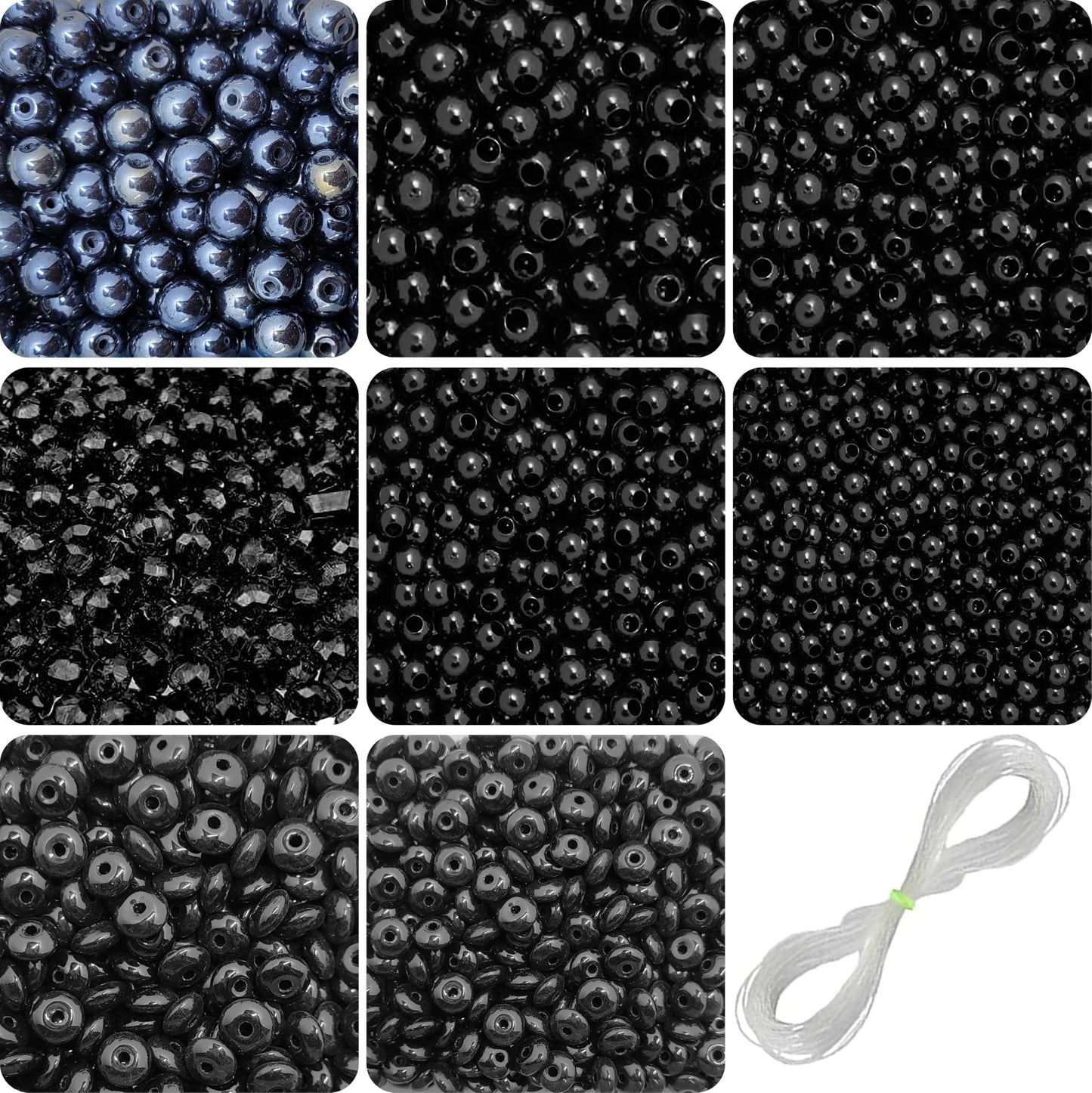 Bracelet making, necklace making and DIY jewellery projects can be finished with black 3mm 4mm,6mm,8mm beads for clean decorative look.