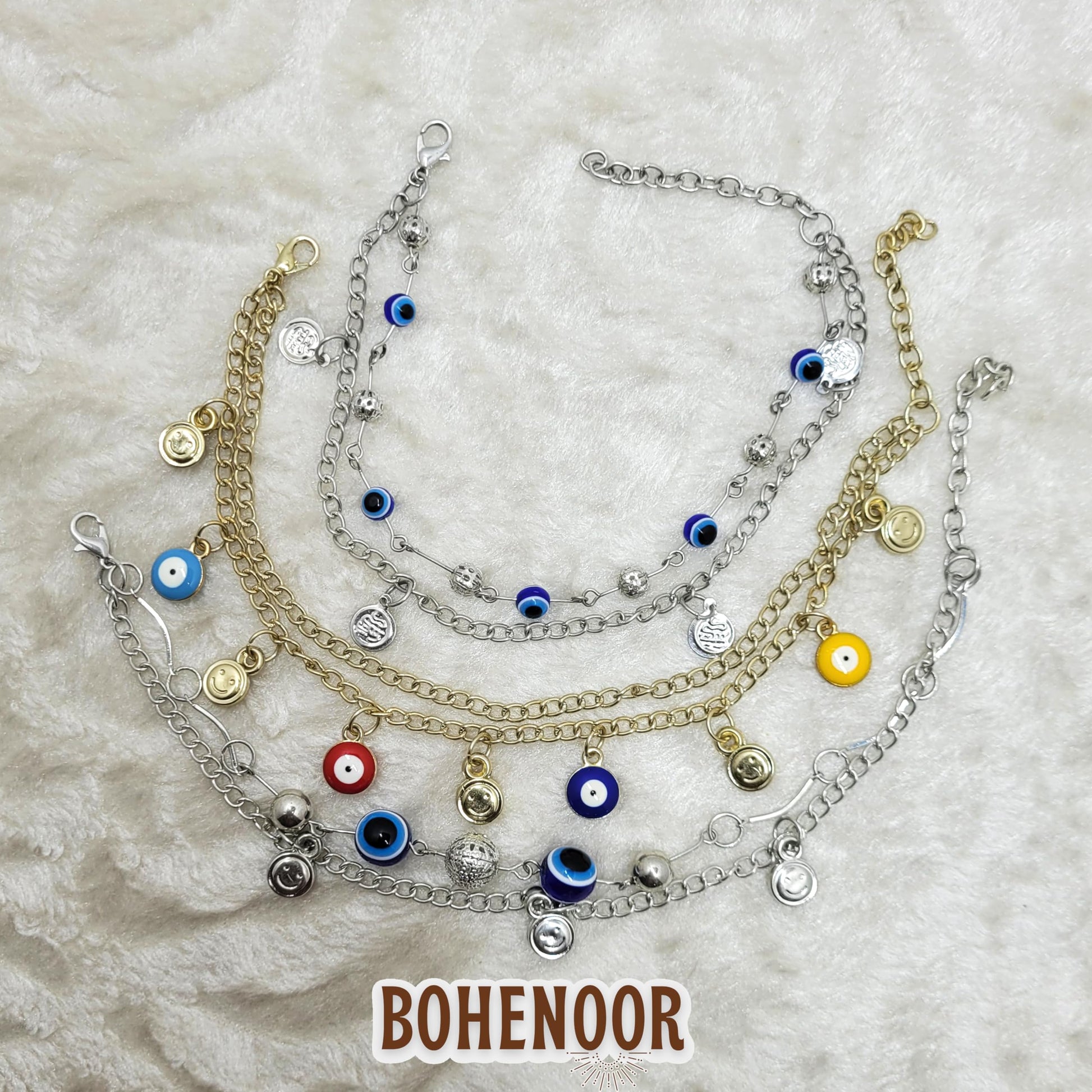 For a cleaner finish in gifting, festive looks and decorative craft finishing, gold and silver plastic and steal anklet is a useful choice.