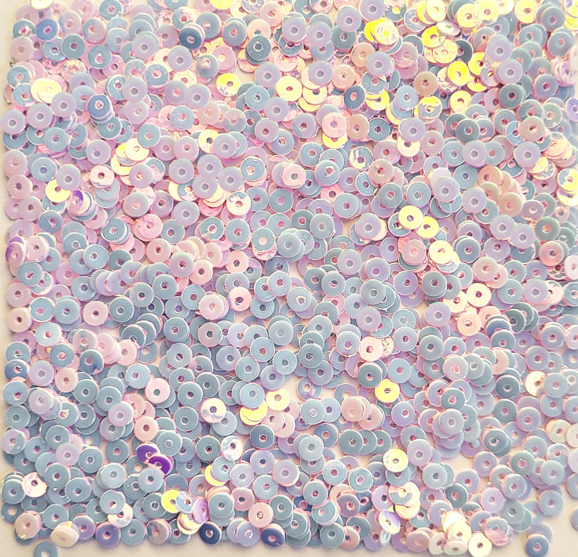 Light Pink Shiny Sequins Round Shape. Main product image showing the full assortment for jewelry making and craft work.