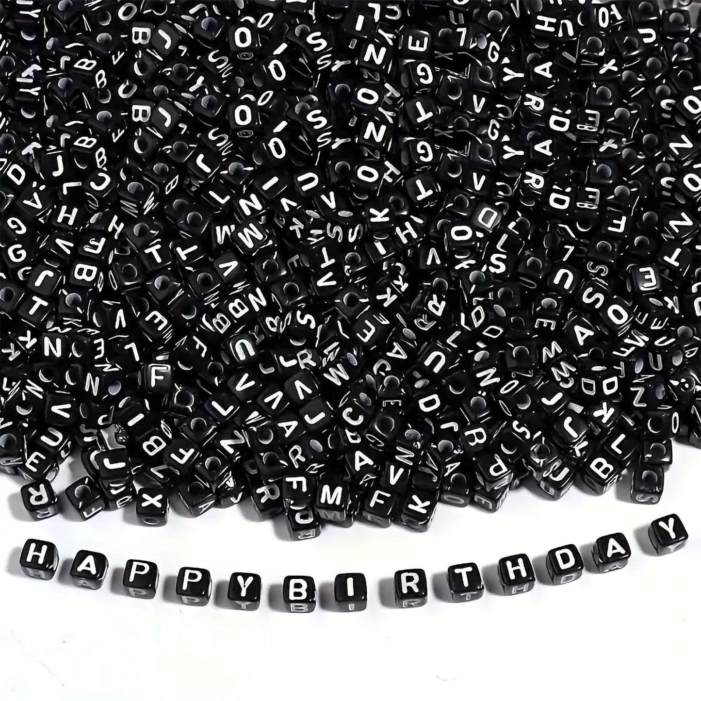 White black 6 mm and 6mm beads support bracelet making, necklace making and DIY jewellery projects with a clean decorative finish.