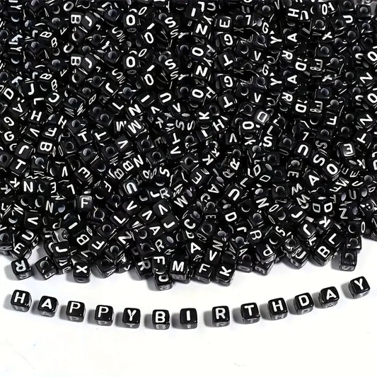 White black 6 mm and 6mm beads support bracelet making, necklace making and DIY jewellery projects with a clean decorative finish.