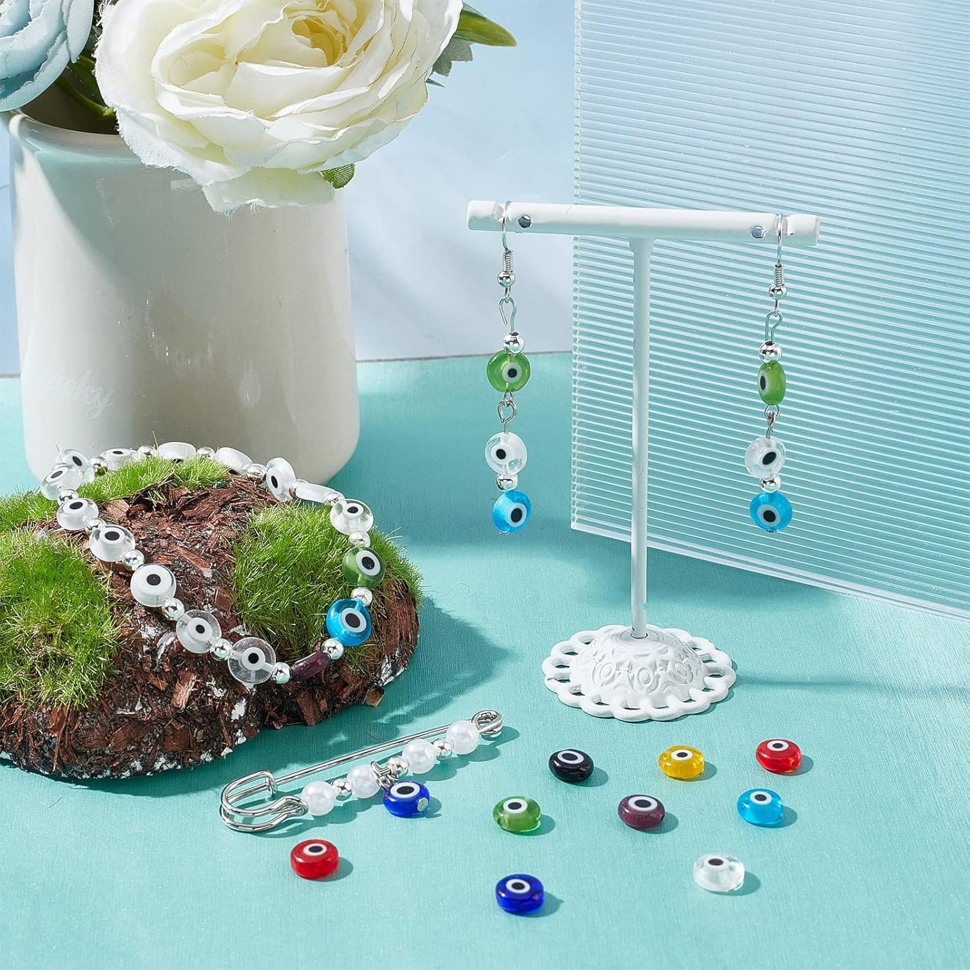 Evil Eye Beads Kit for Bracelet Making and Jewellery Craft Multicolour image 4