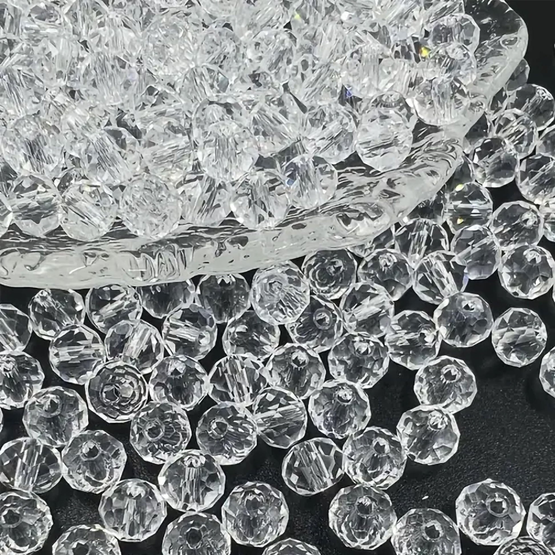 In bracelet making, white and transparent 3mm,4mm,6mm,8mm beads add depth and neat finishing.