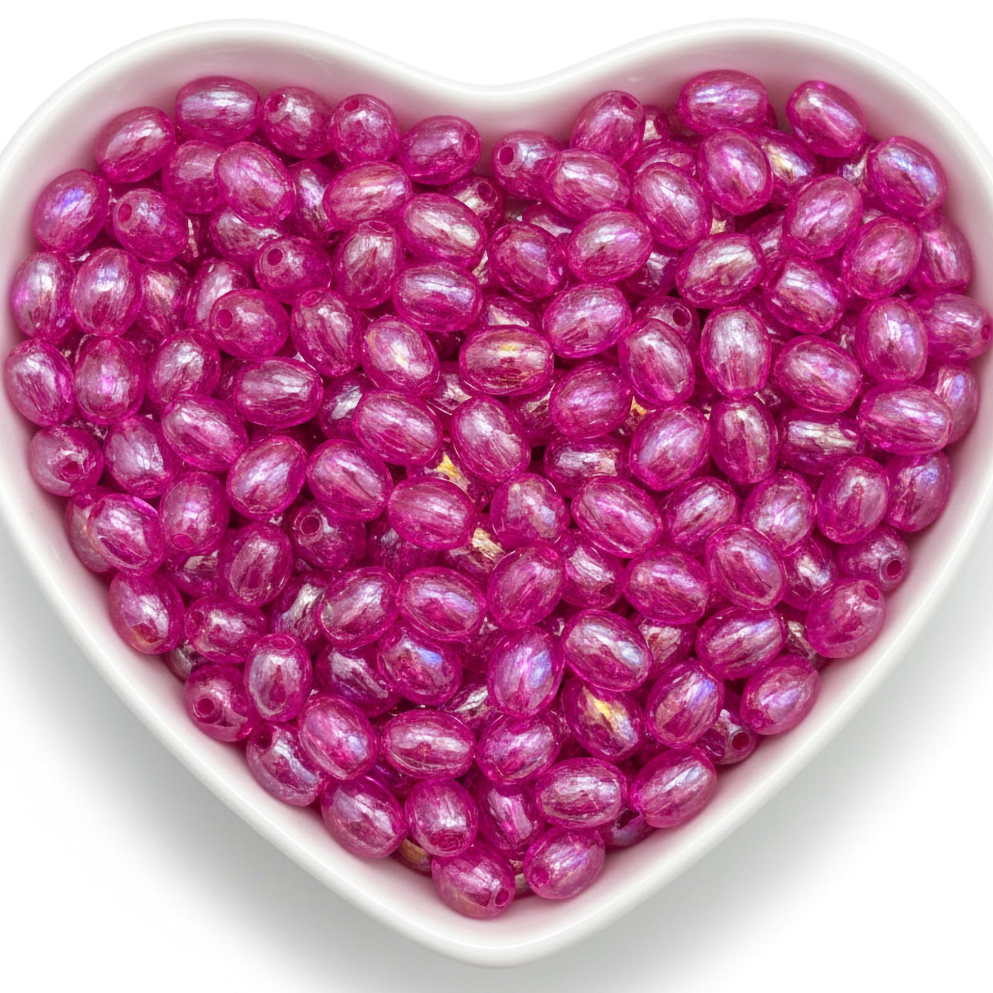 Glossy Rainbow Crystal Acrylic Beads for Jewelry Making Magenta product image