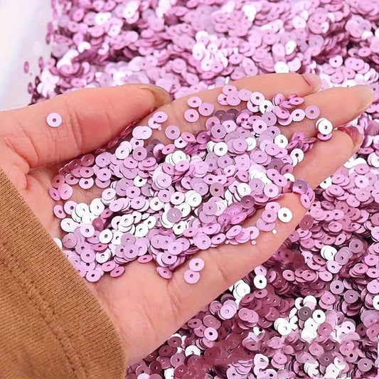 The sparkling of voilet and violet 4mm sequins round shape 4mm sitara sequins with holes supports Embroidery for embroidery, craft decoration and fabric embellishment.