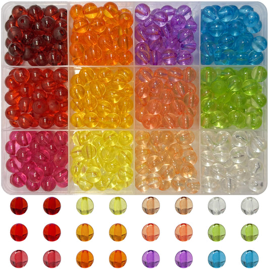 8mm Transparent Acrylic Rainbow Beads for Jewelry Making Multicolour 01 product image
