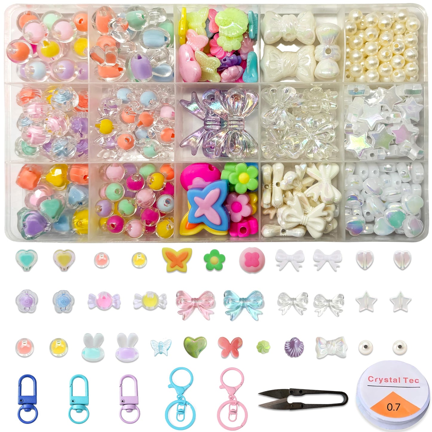 DIY Phone Charm Making Kit with Beads and Charms, Keychain MULTICOLOUR 02 image 2