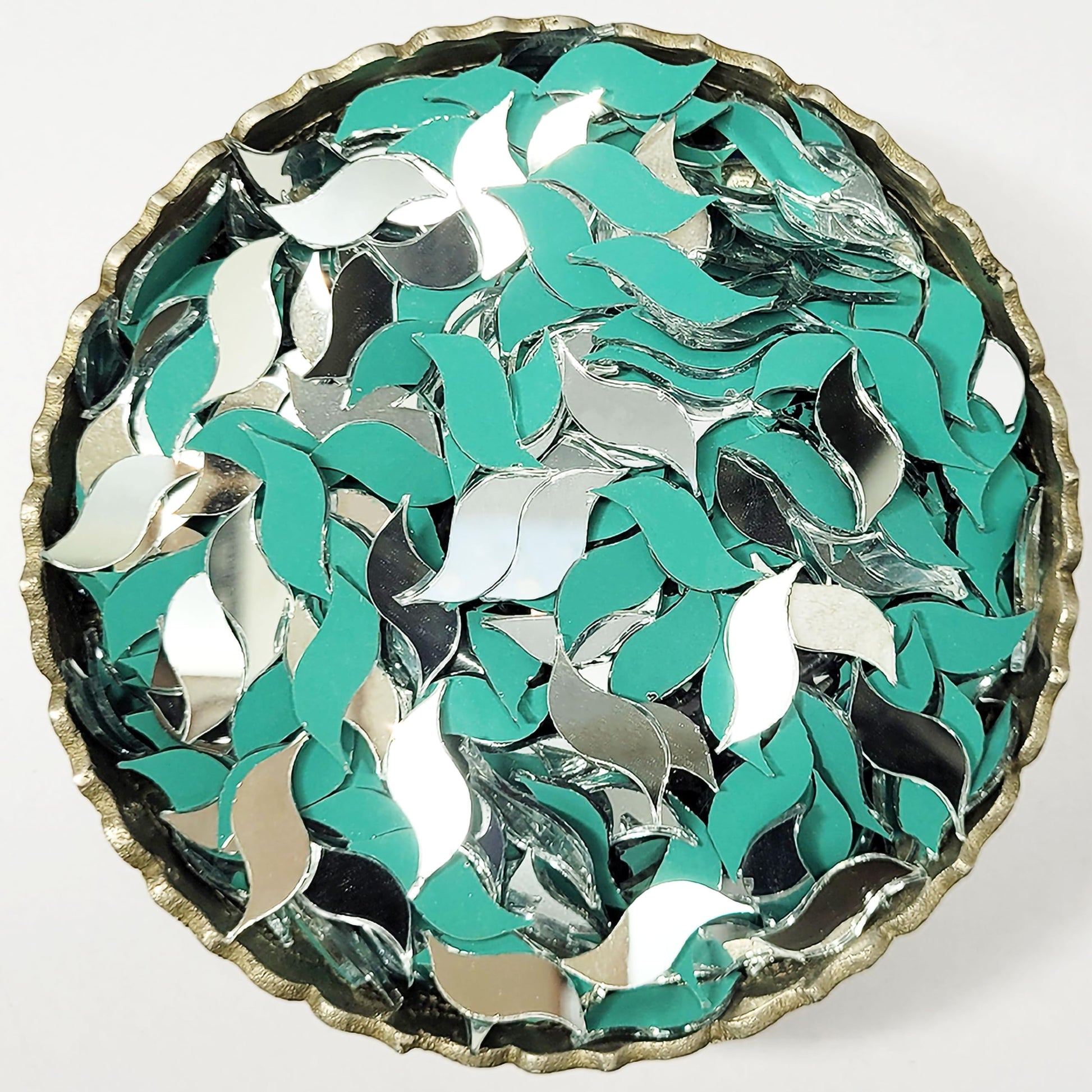 Fancy Small Glass Pieces for Art and Craft Silver S Shape. Main product image showing the full product layout.