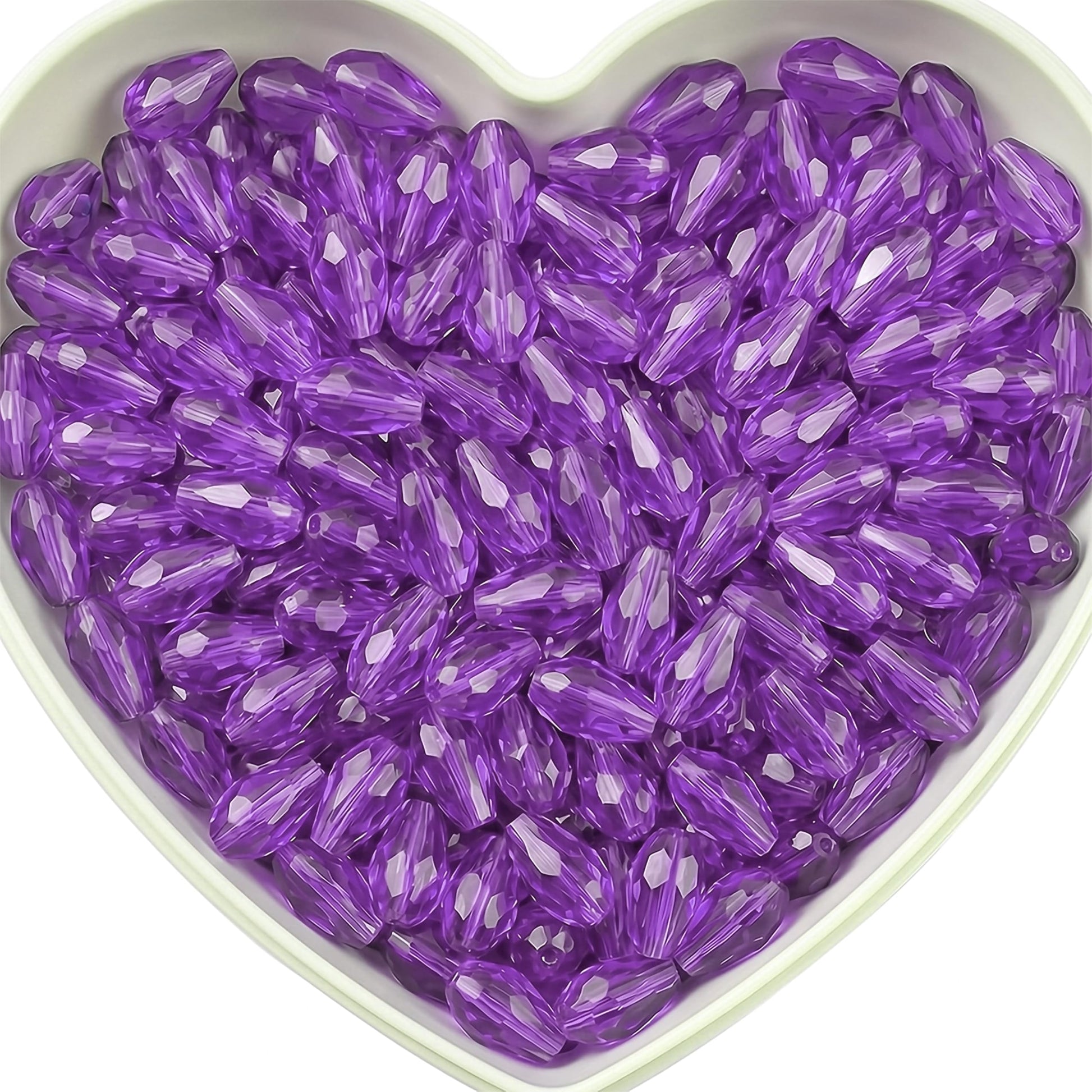 Add graceful dangle accents to earrings and charms with 15x10mm purple faceted teardrop beads.