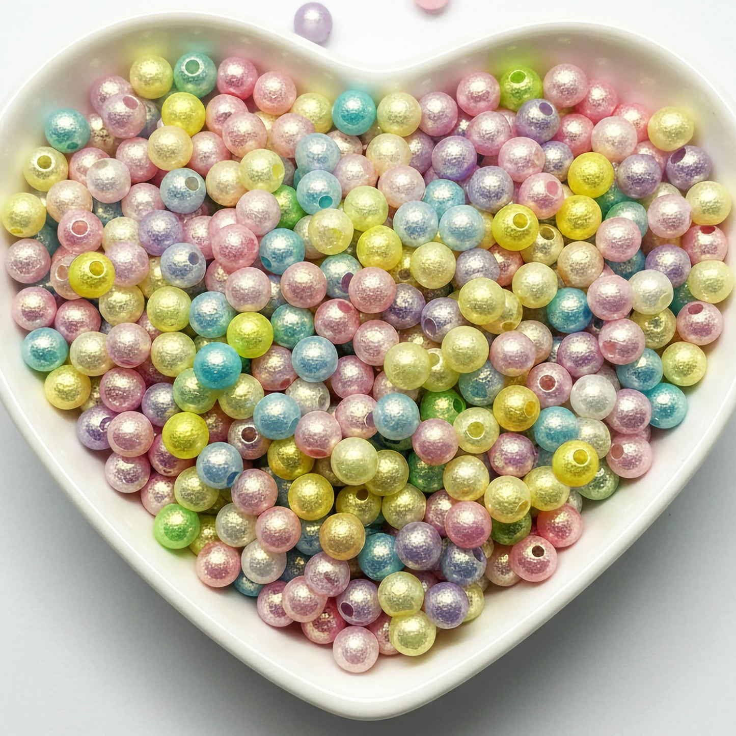 Multicolor Glossy Pearl Beads for Jewelry Making, Round Multicolour 8MM product image