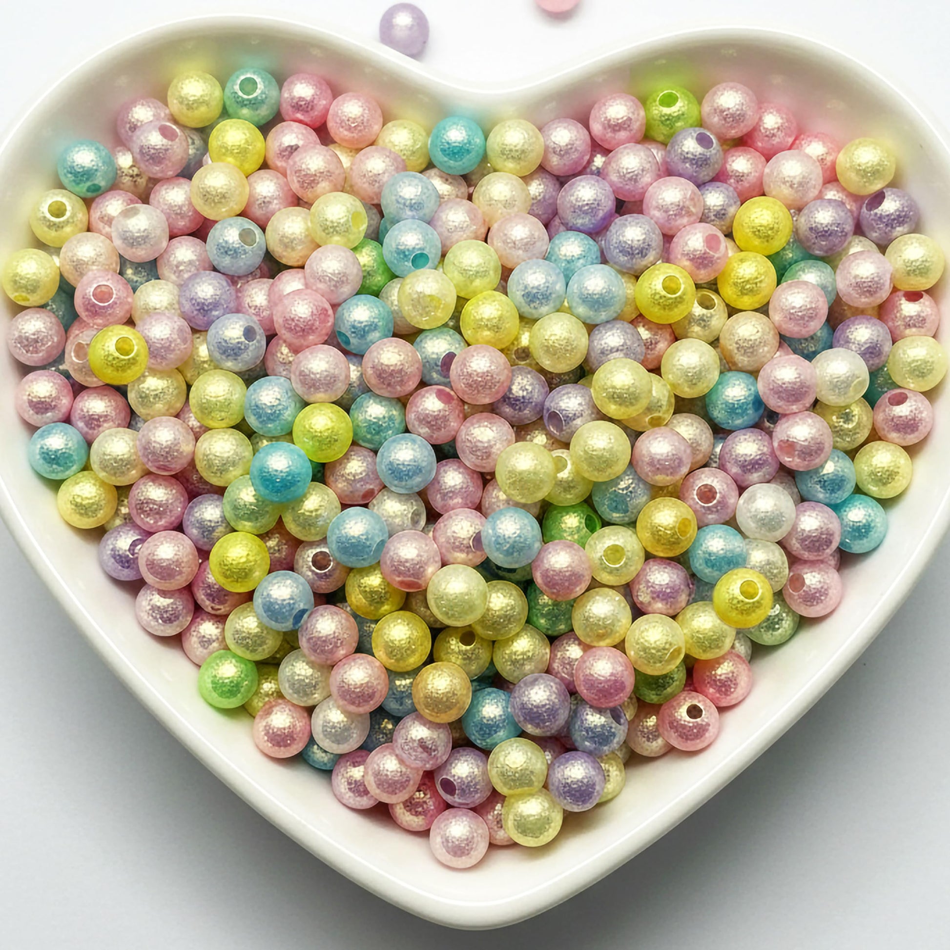 Multicolor Glossy Pearl Beads for Jewelry Making, Round Multicolour 8MM product image