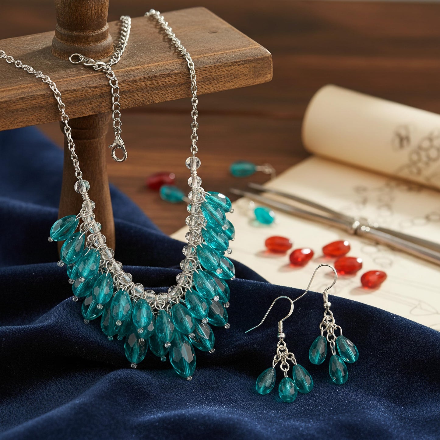 Bring polished movement to DIY accessories with 15x10mm cyan drop beads for beadwork projects.