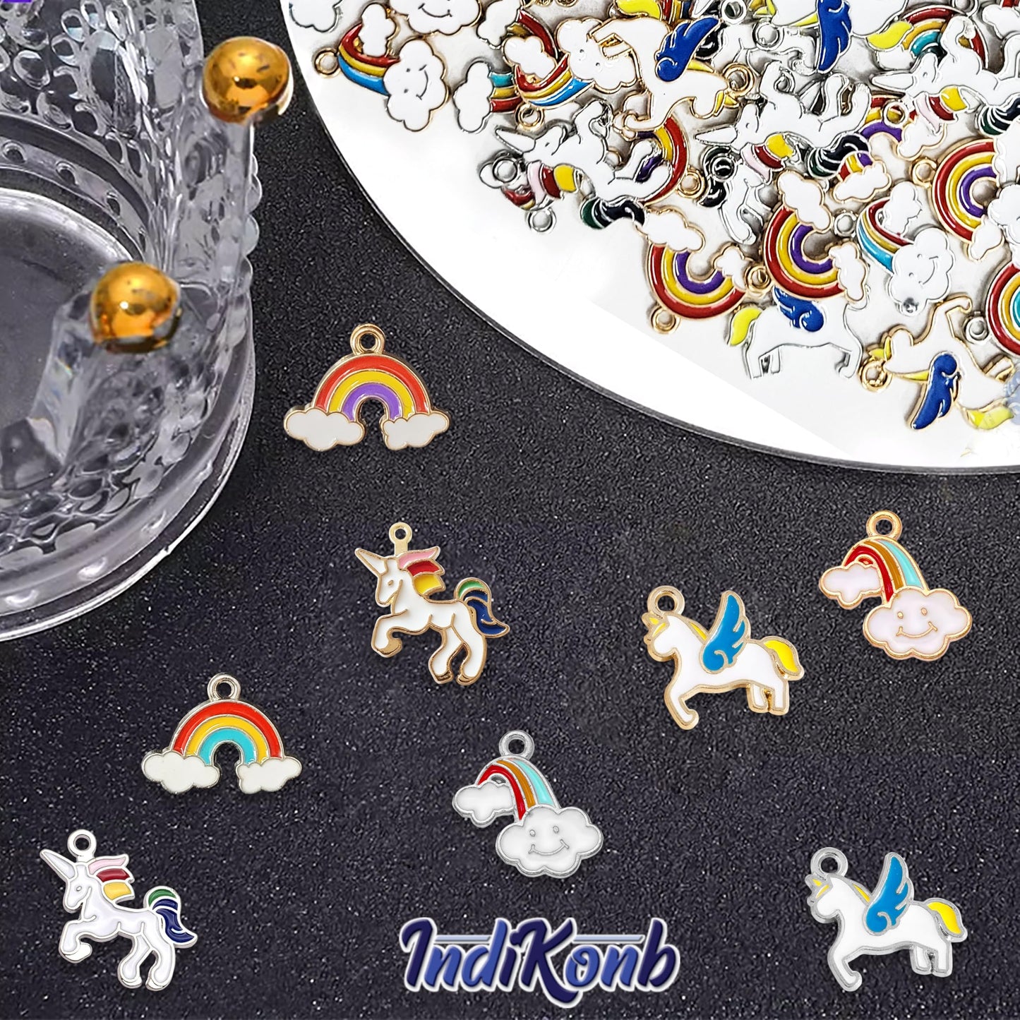 Use multicolour and rainbow 40 pcs keychain rings to give craft accessories, lanyard making and decorative craft finishing a neat decorative finish.