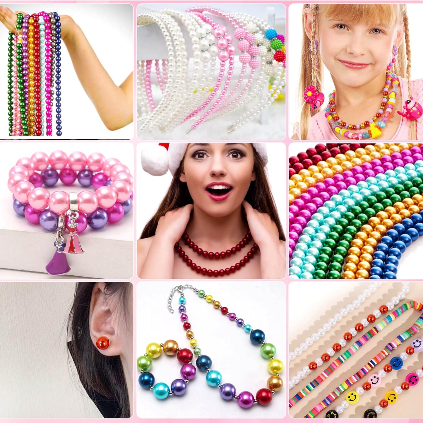 Multicolor Pearl Beads Kit for Jewellery Making & Bracelet Multicolour image 5