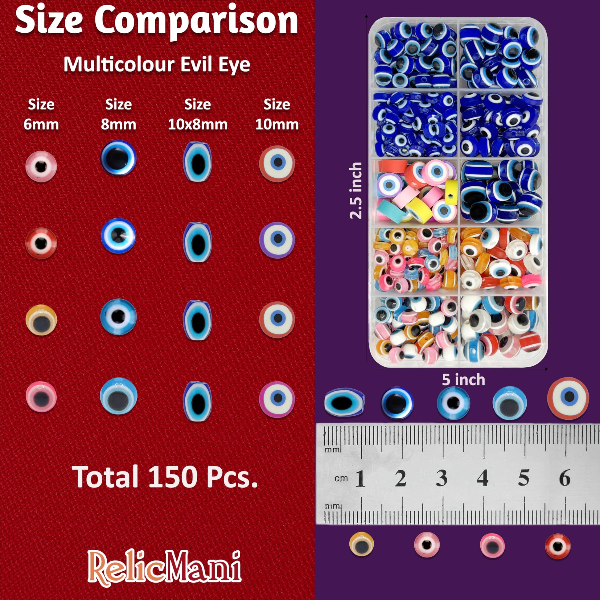 Evil Eye Beads Kit for Bracelet Making and Jewellery Craft Multicolour image 3