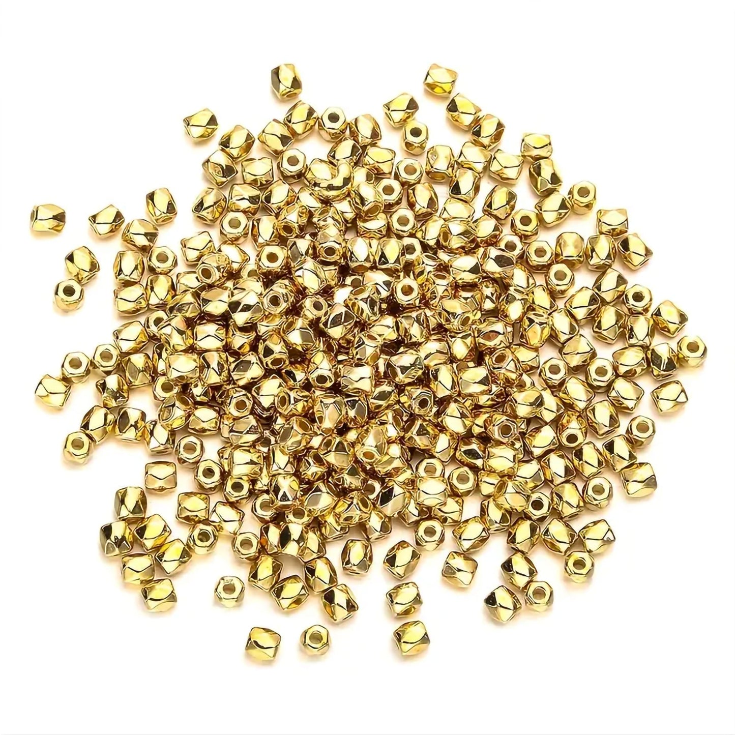 Drum gold and silver plastic and acrylic beads support bracelet making, necklace making and DIY jewellery projects with a clean decorative finish.