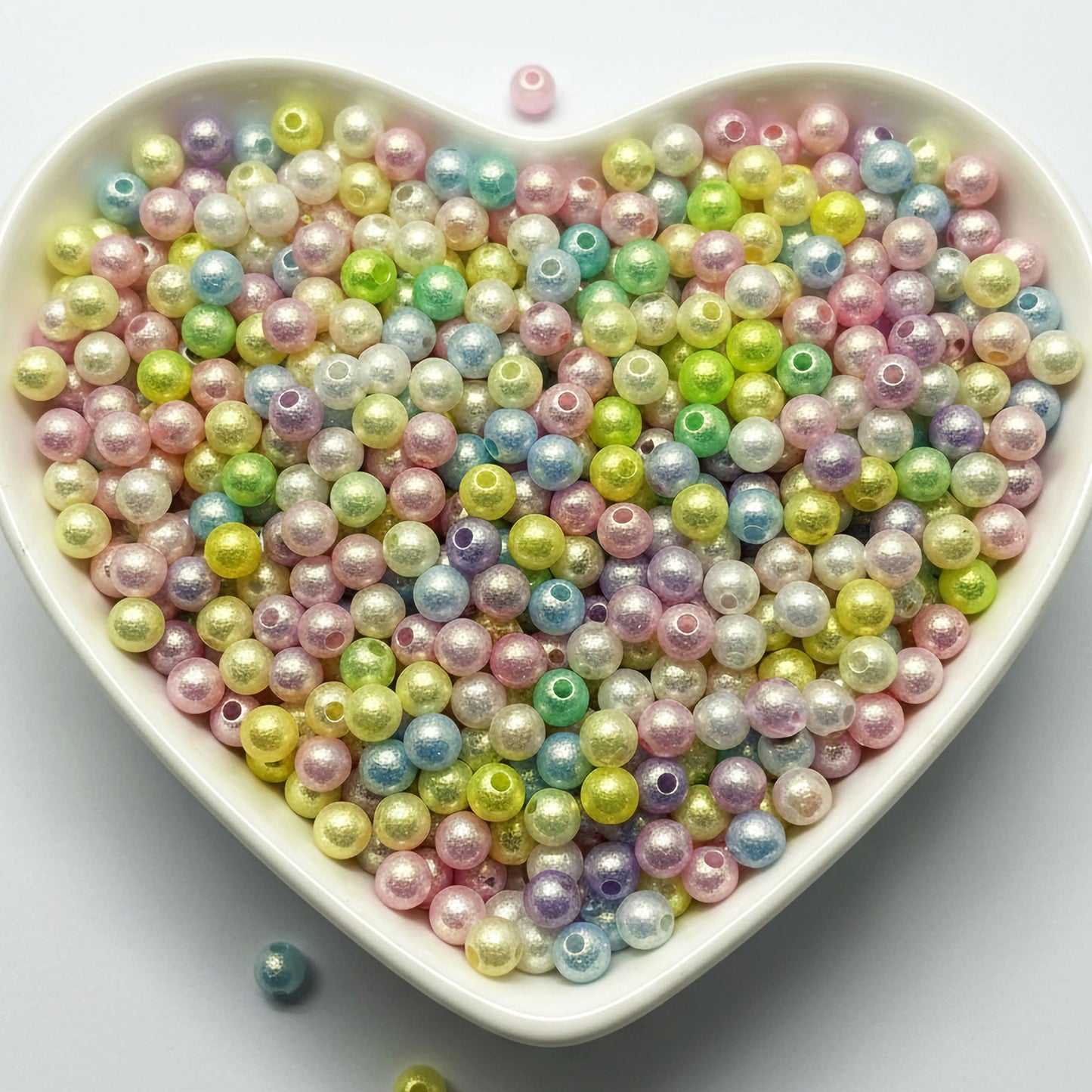 Multicolor Glossy Pearl Beads for Jewelry Making, Round Multicolour 6MM product image