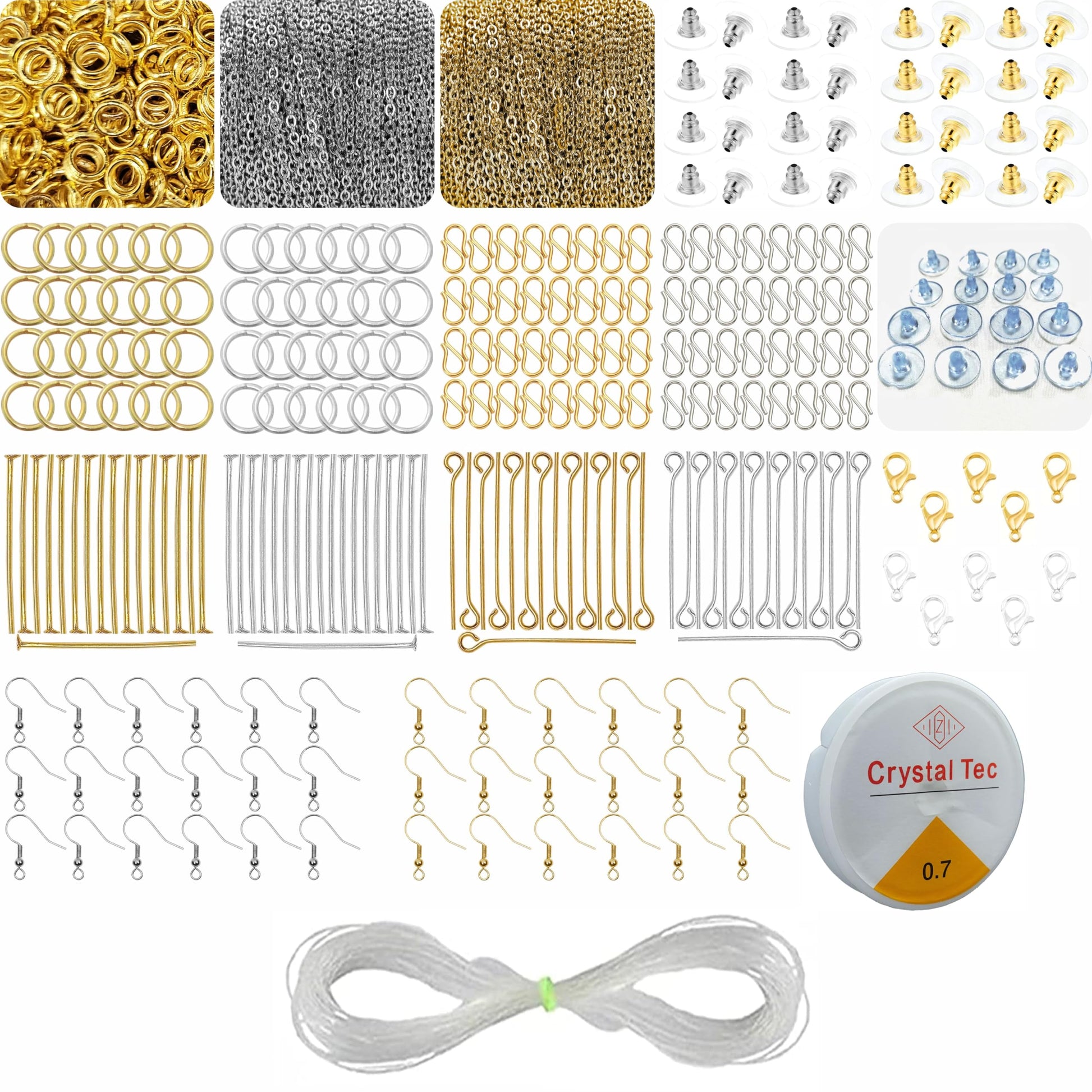 In DIY jewellery making, bracelet making and craft classes, gold and silver findings jewellery making kit add depth and neat finishing.
