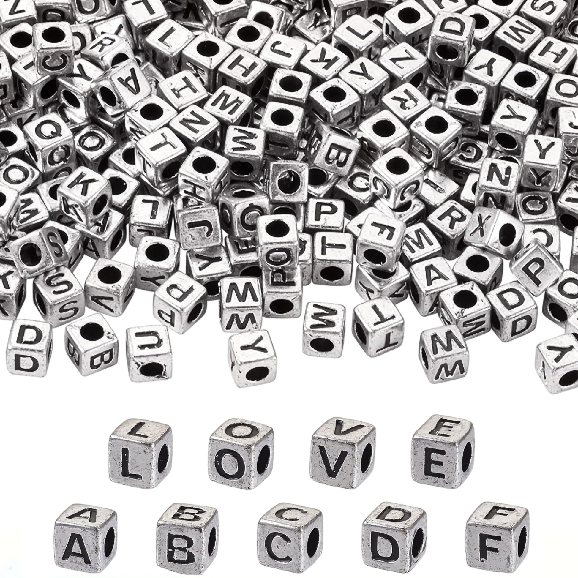 When bracelet making, necklace making and DIY jewellery projects needs a clean decorative look, silver black 6 mm and 6mm beads work well.