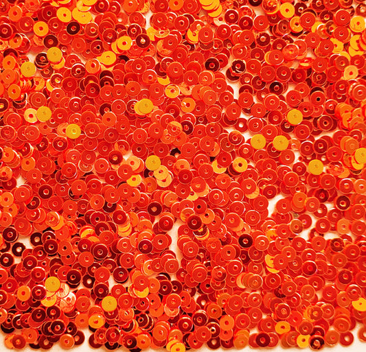 Red Shiny Round Shape Sequins. Main product image showing the full assortment for jewelry making and craft work.