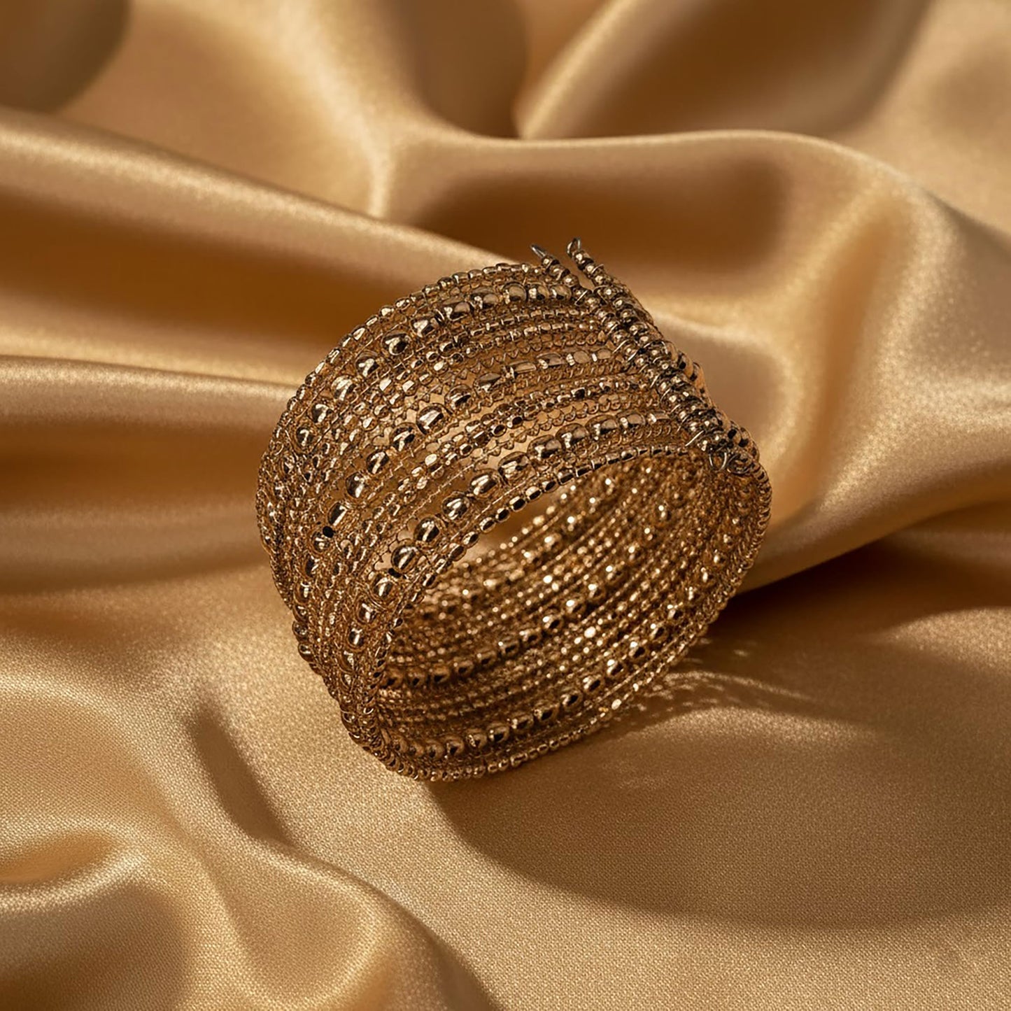 Rose Gold Plated Cuff Bracelet for Women, Chunky Kada Bangle image 4