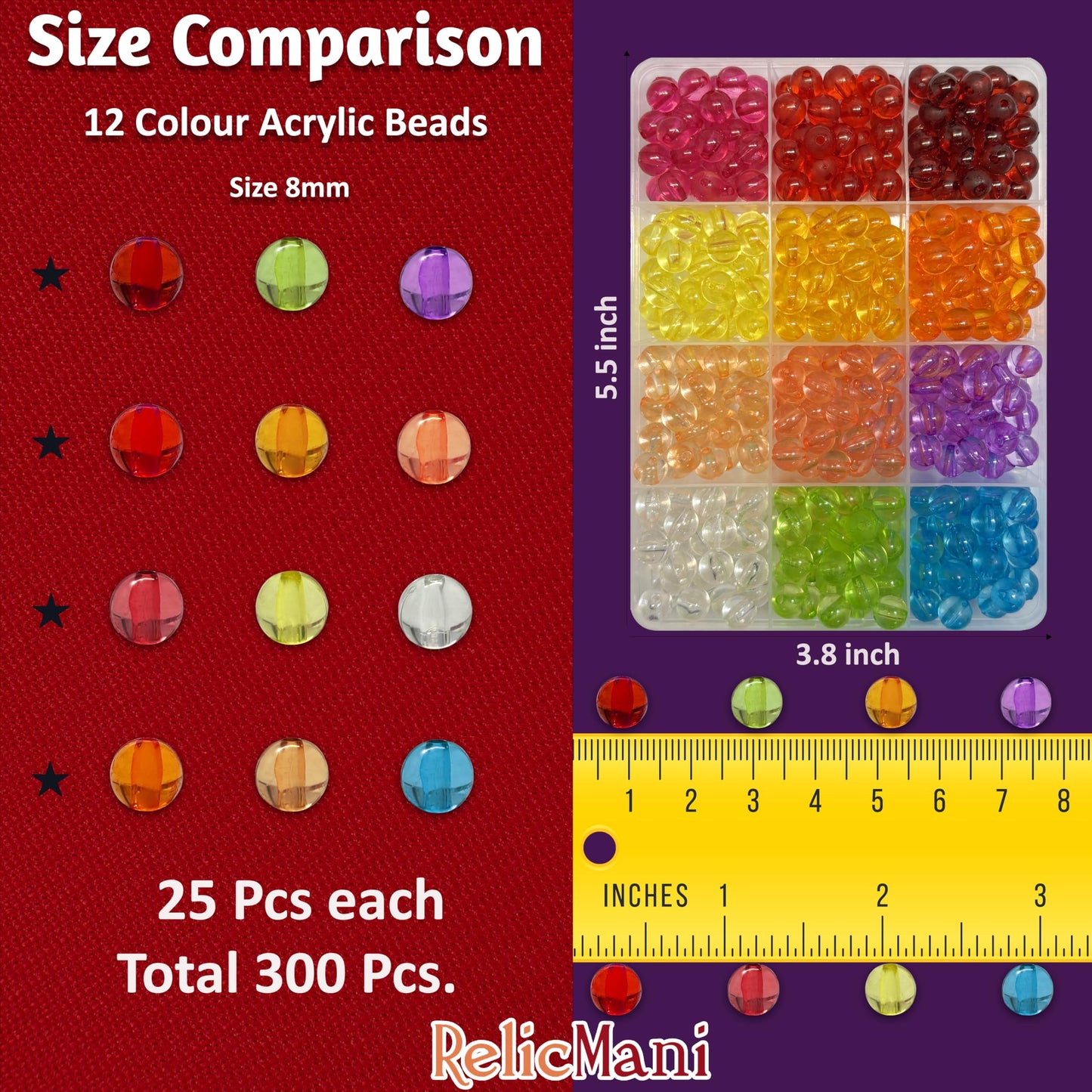 8mm Transparent Acrylic Rainbow Beads for Jewelry Making Multicolour 01 image 2