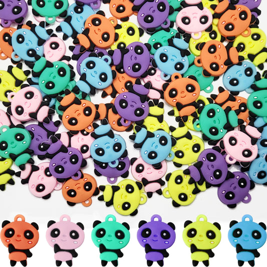 Panda charm and multicolour 24 mm keychain rings help add a practical look to DIY keychains, bag charms and craft accessories.