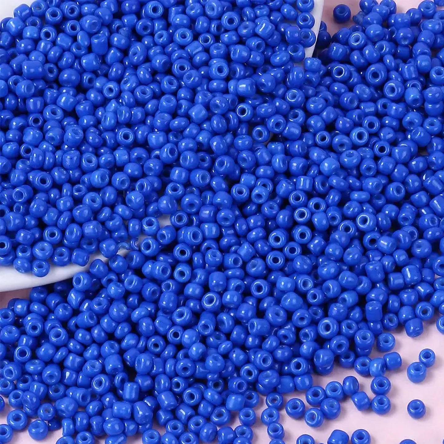 The clean decorative look of blue 3mm and 3 mm beads supports bracelet making, necklace making and DIY jewellery projects.