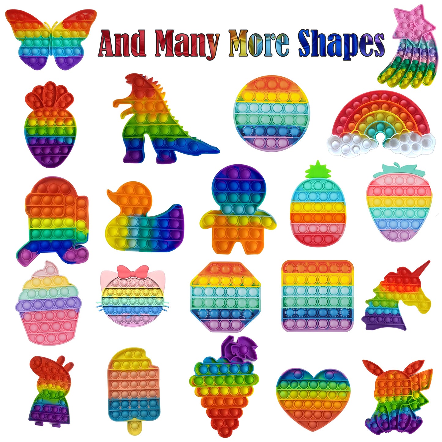 5 random pop its silicone fidget toy set offers a bright toy detail to handmade projects for stress relief and sensory activity.