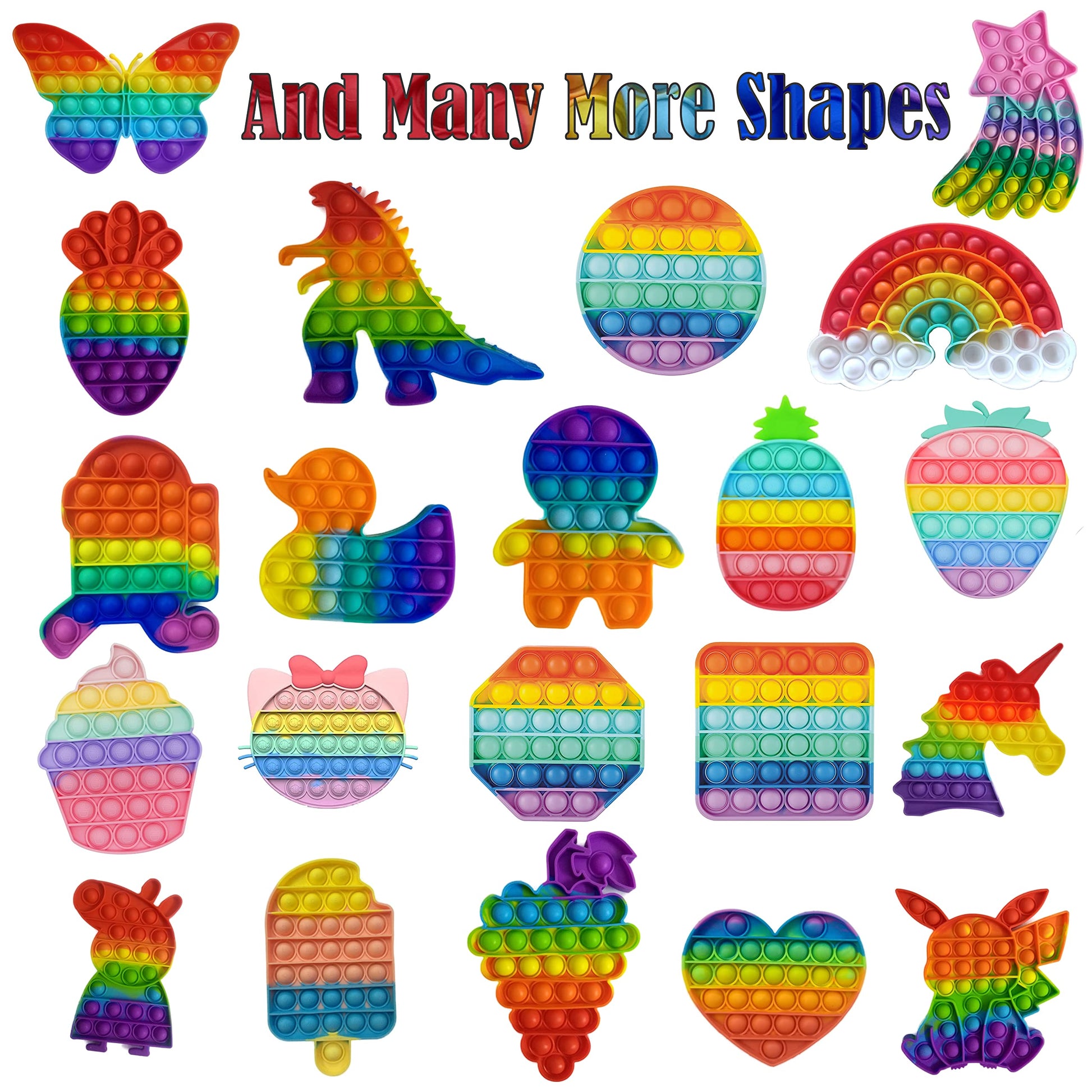 5 random pop its silicone fidget toy set offers a bright toy detail to handmade projects for stress relief and sensory activity.