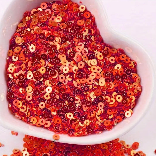 Embroidery for embroidery, craft decoration and fabric embellishment benefits from red 4mm sequins round shape 4mm sitara sequins with holes and sparkling look.