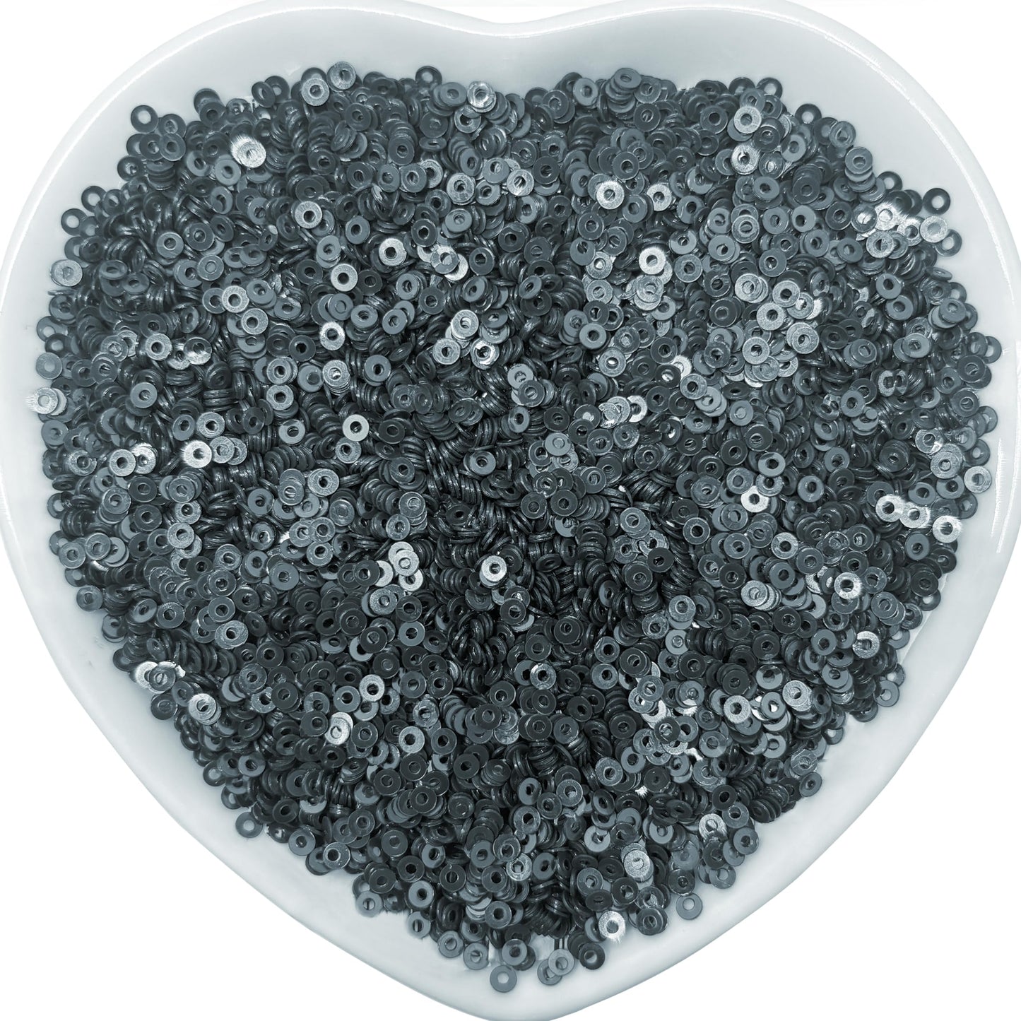 Embroidery Sequins, 2mm Flat Round Sitara, Shimmering Chumki METAL BLACK product image