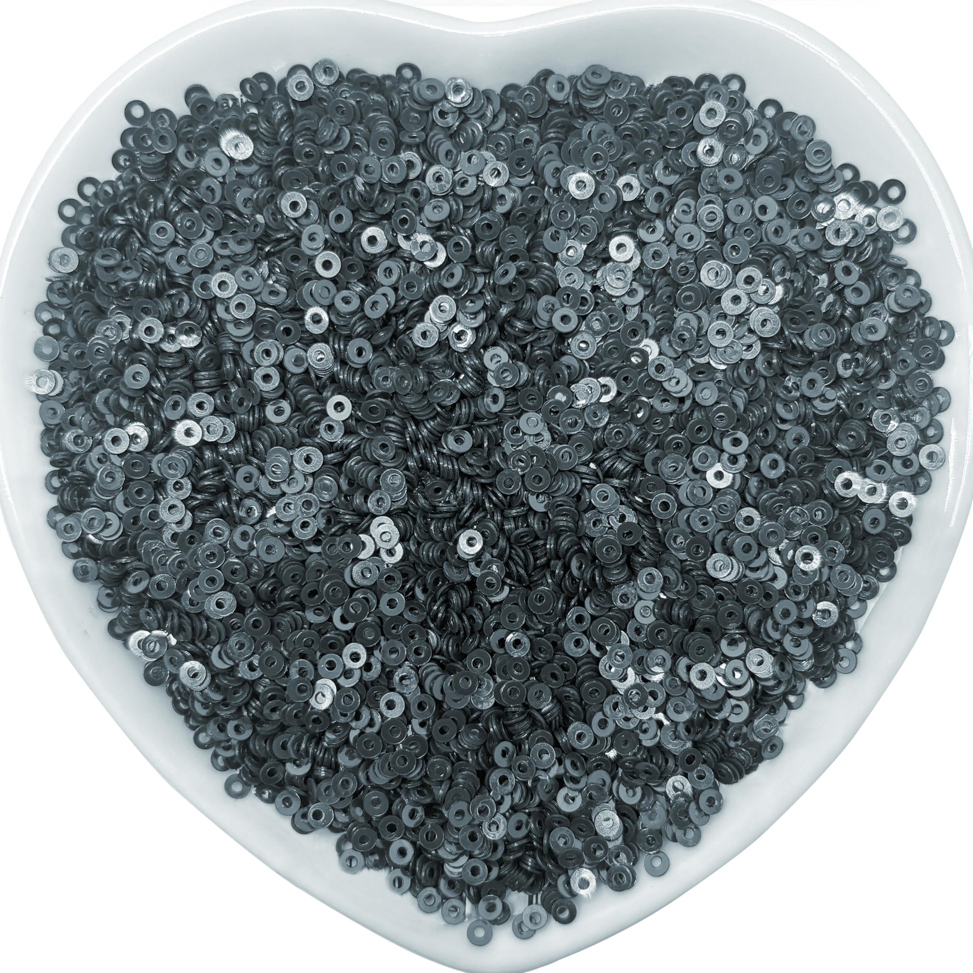 Embroidery Sequins, 2mm Flat Round Sitara, Shimmering Chumki METAL BLACK product image