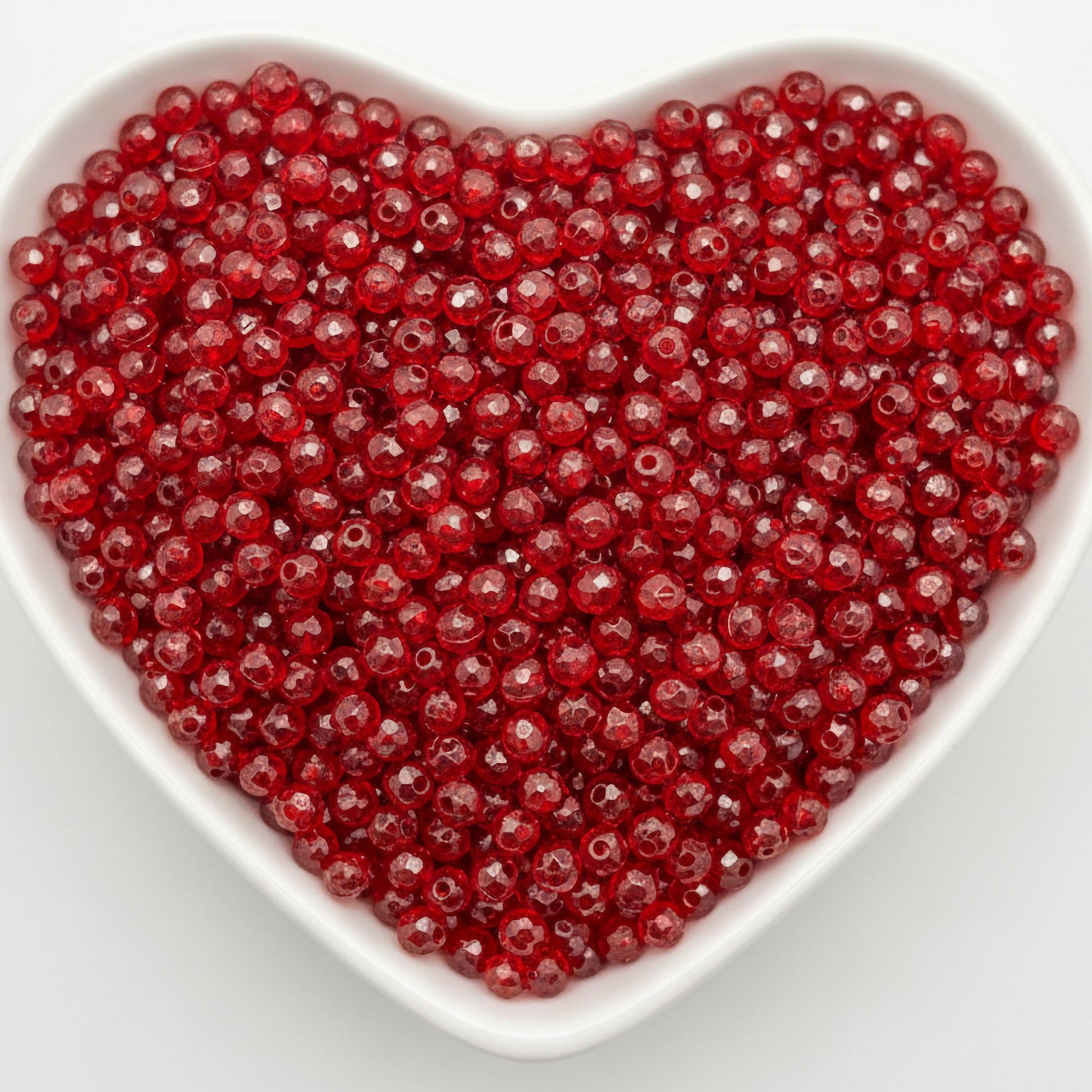 Crystal Rondelle Beads for Jewellery Making, 4mm Tyre Shape RED product image
