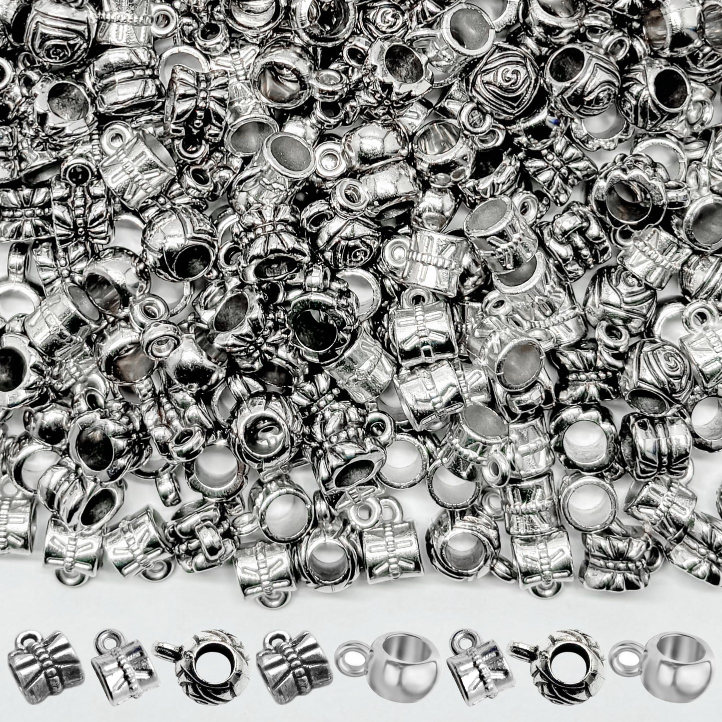 Oxidized Silver Jewellery Raw Material Set, Tibetan Spacer Combo product image