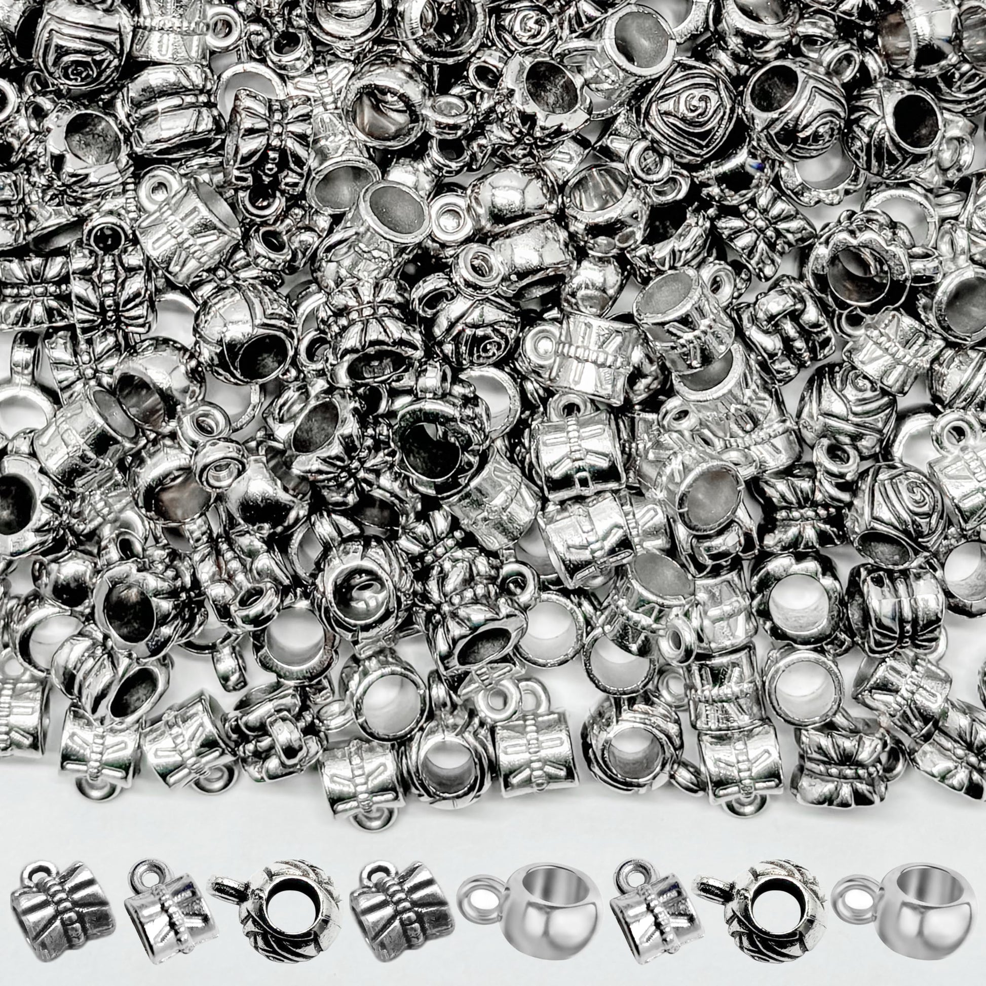 Oxidized Silver Jewellery Raw Material Set, Tibetan Spacer Combo product image