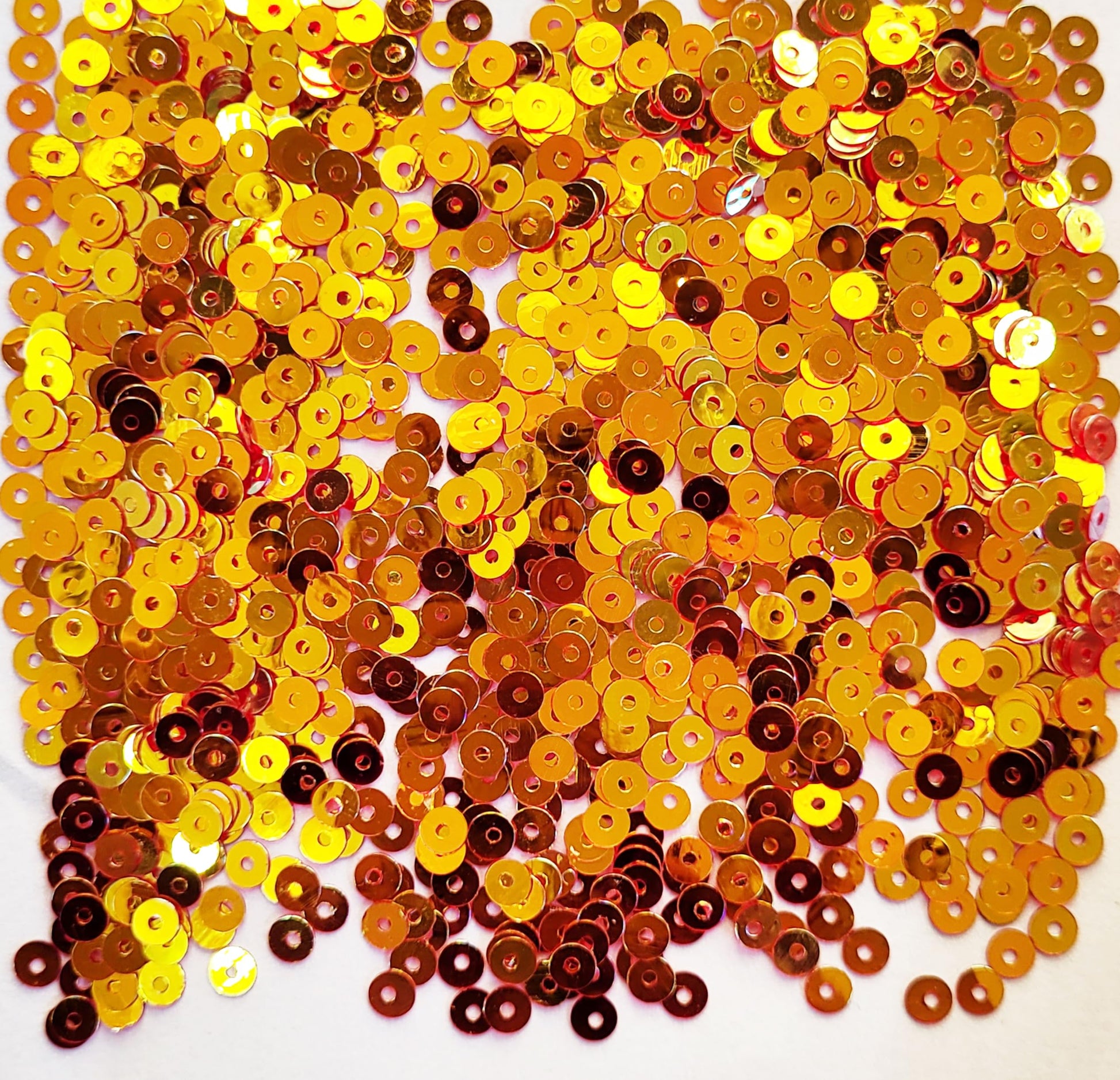 Gold Shiny Sequins Round Shape. Main product image showing the full assortment for jewelry making and craft work.
