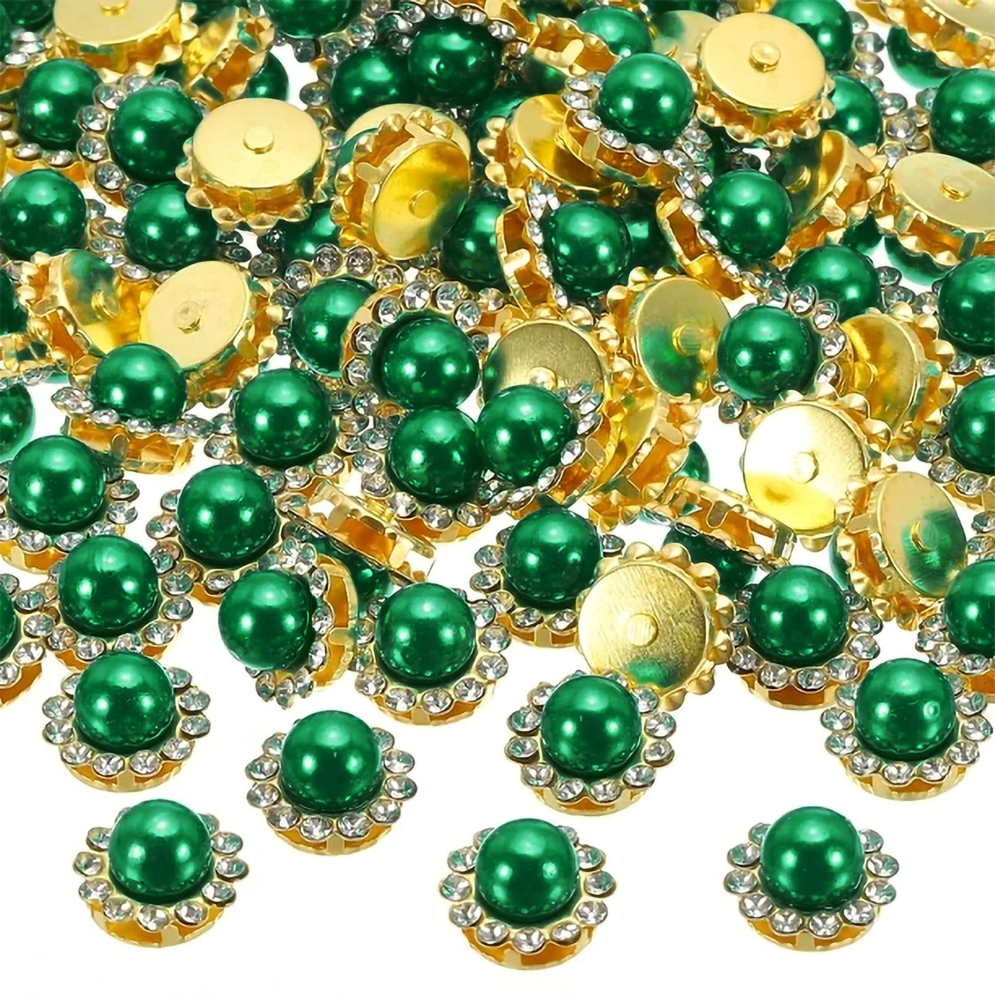 A refined detail for sewing, garment repair and fabric craft, green 10mm buttons add a practical look.