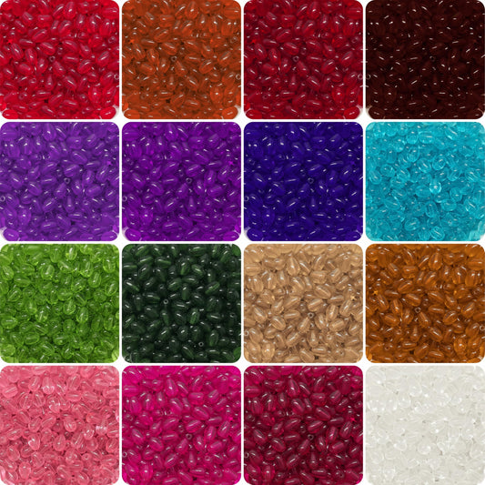 Make bracelet making look more detailed with 8x5mm multicolour light-catching small hanging beads for saree kuchu work.