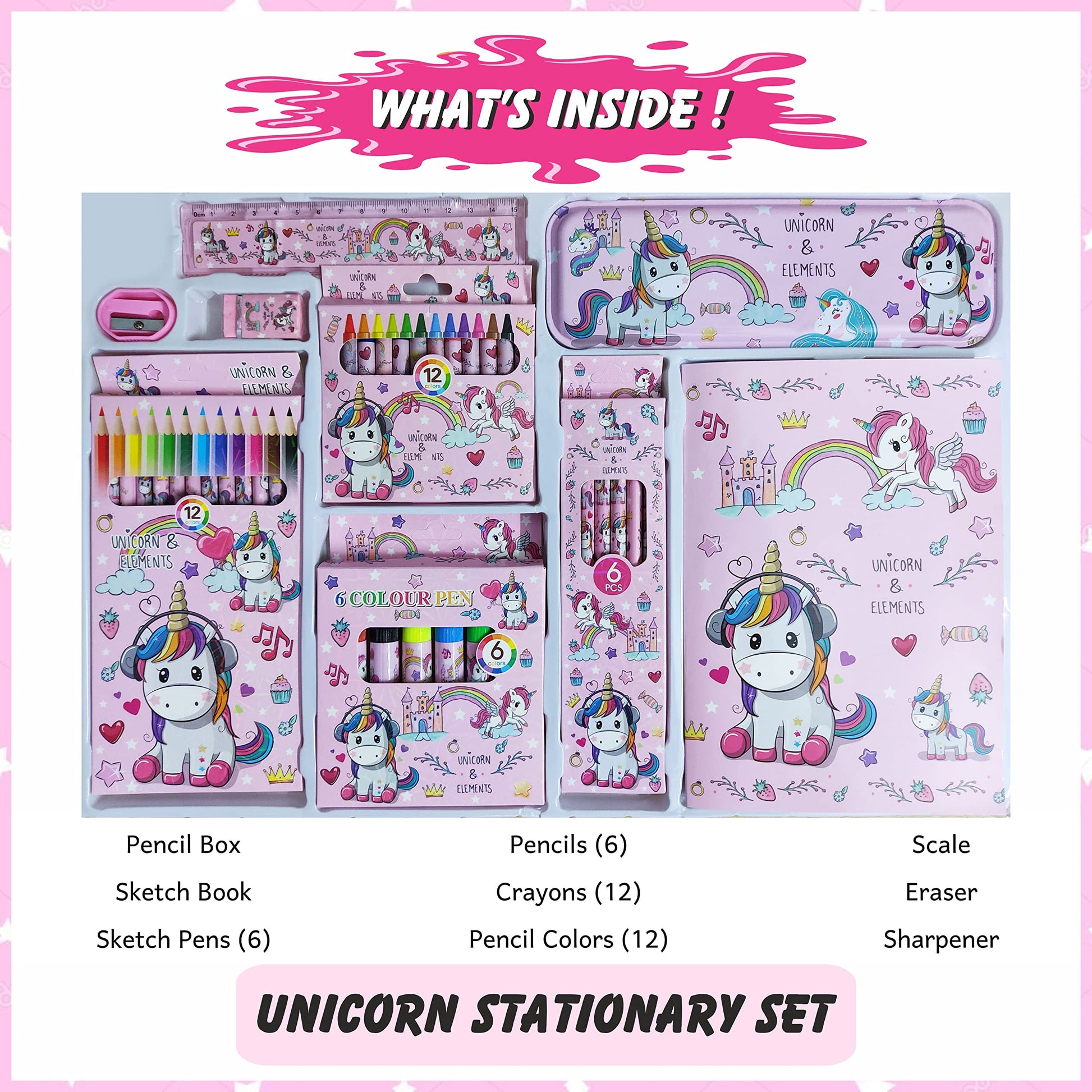 44 pc unicorn art and craft kit works naturally in school projects, creative hobby sessions and decorative craft finishing and helps keep the design neat.