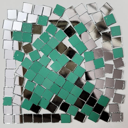 Add a reflective look into Lippan art, mandala craft and mirror work with square m and silver 6mm and 100 grams Lippan art glass pieces.