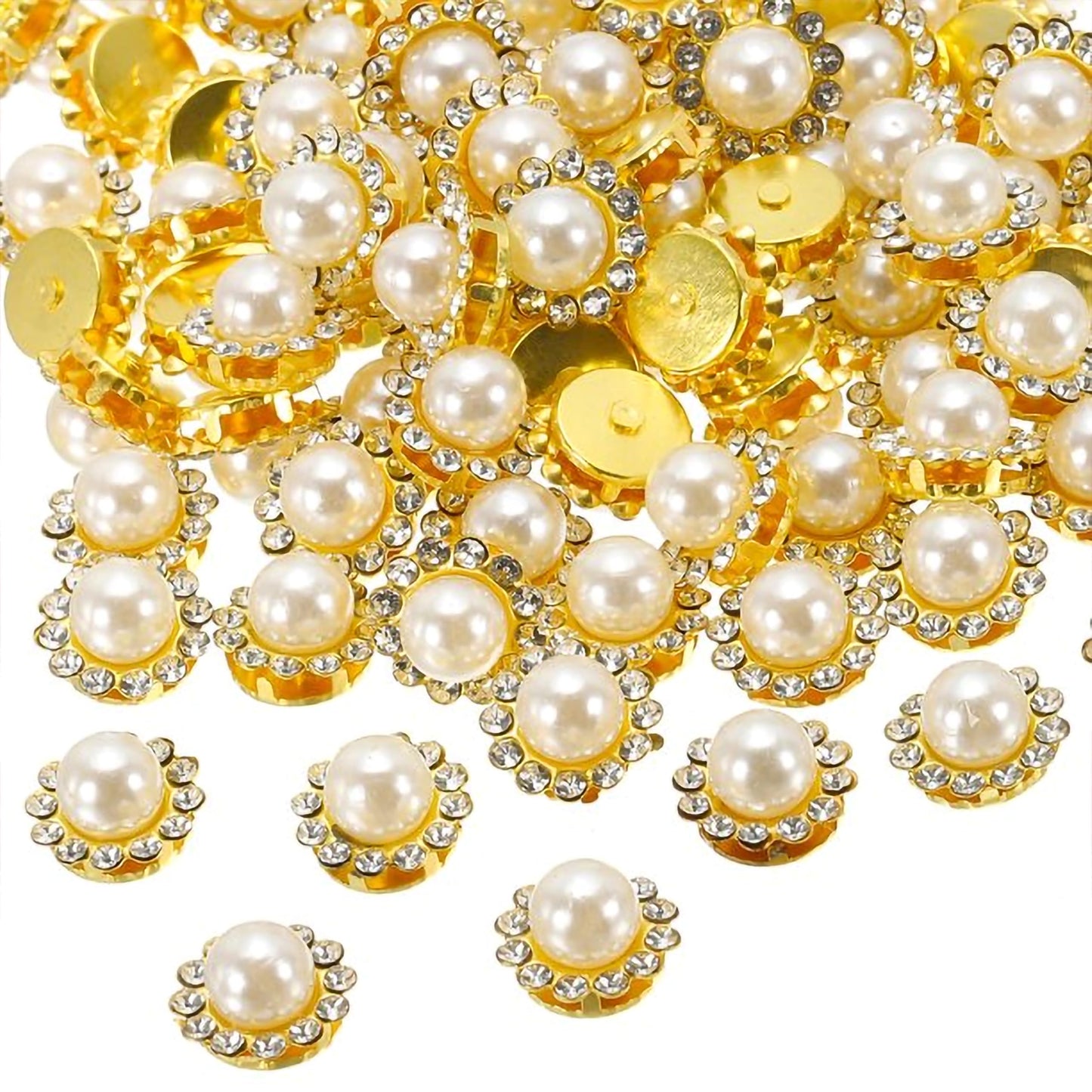 White 10mm buttons bring visual interest to sewing, garment repair and fabric craft with practical look.