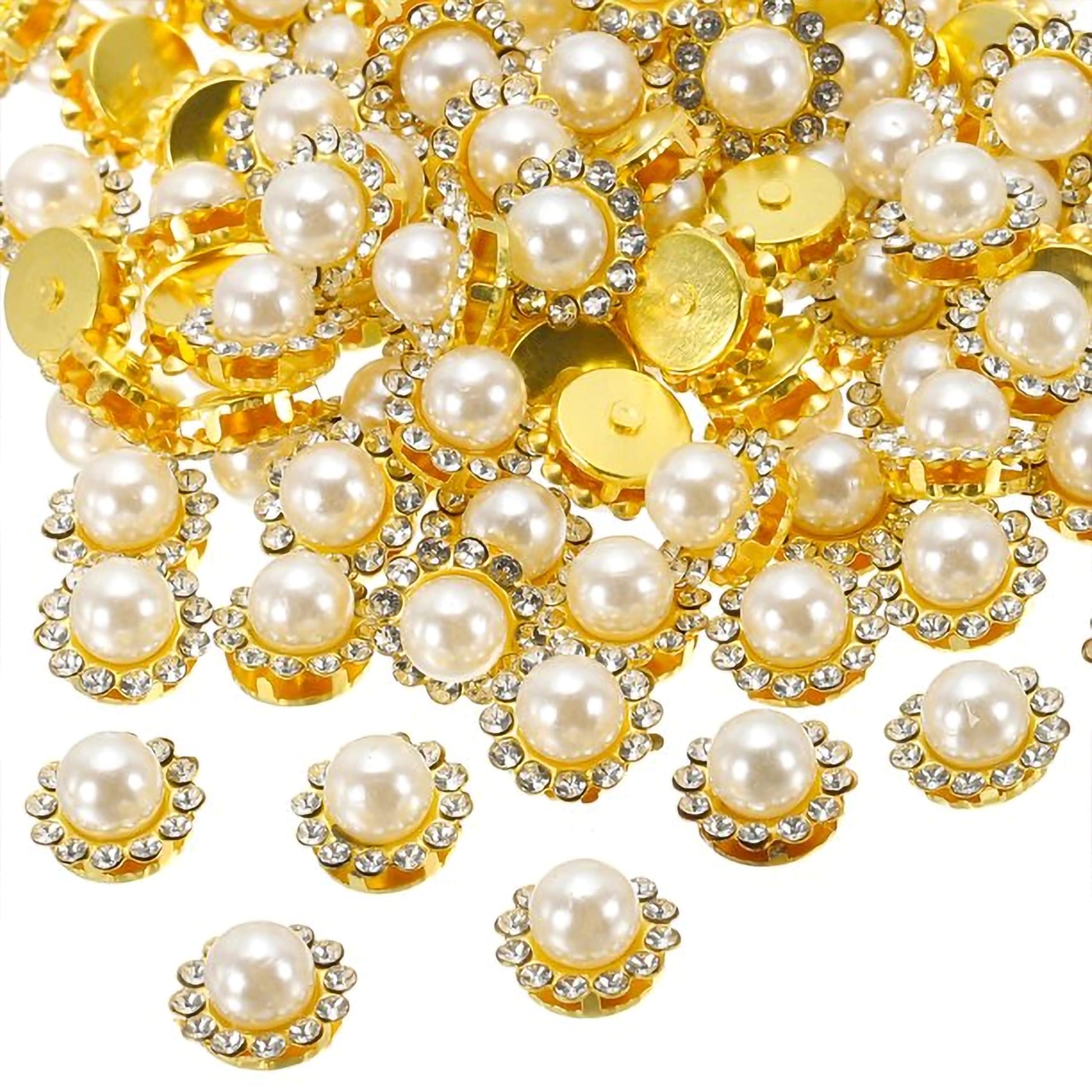White 10mm buttons bring visual interest to sewing, garment repair and fabric craft with practical look.